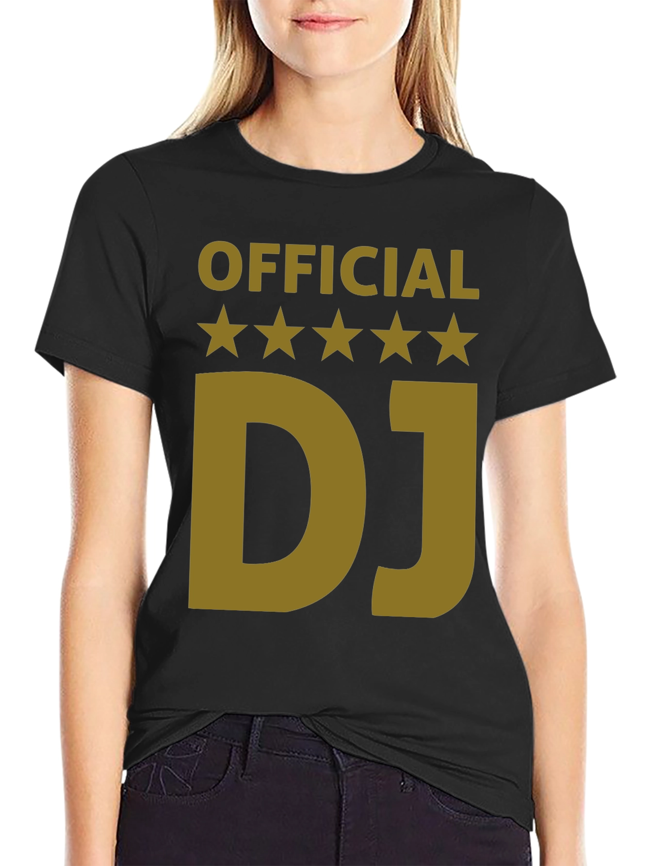 Official DJ T-Shirt - Gold Print Black Tee