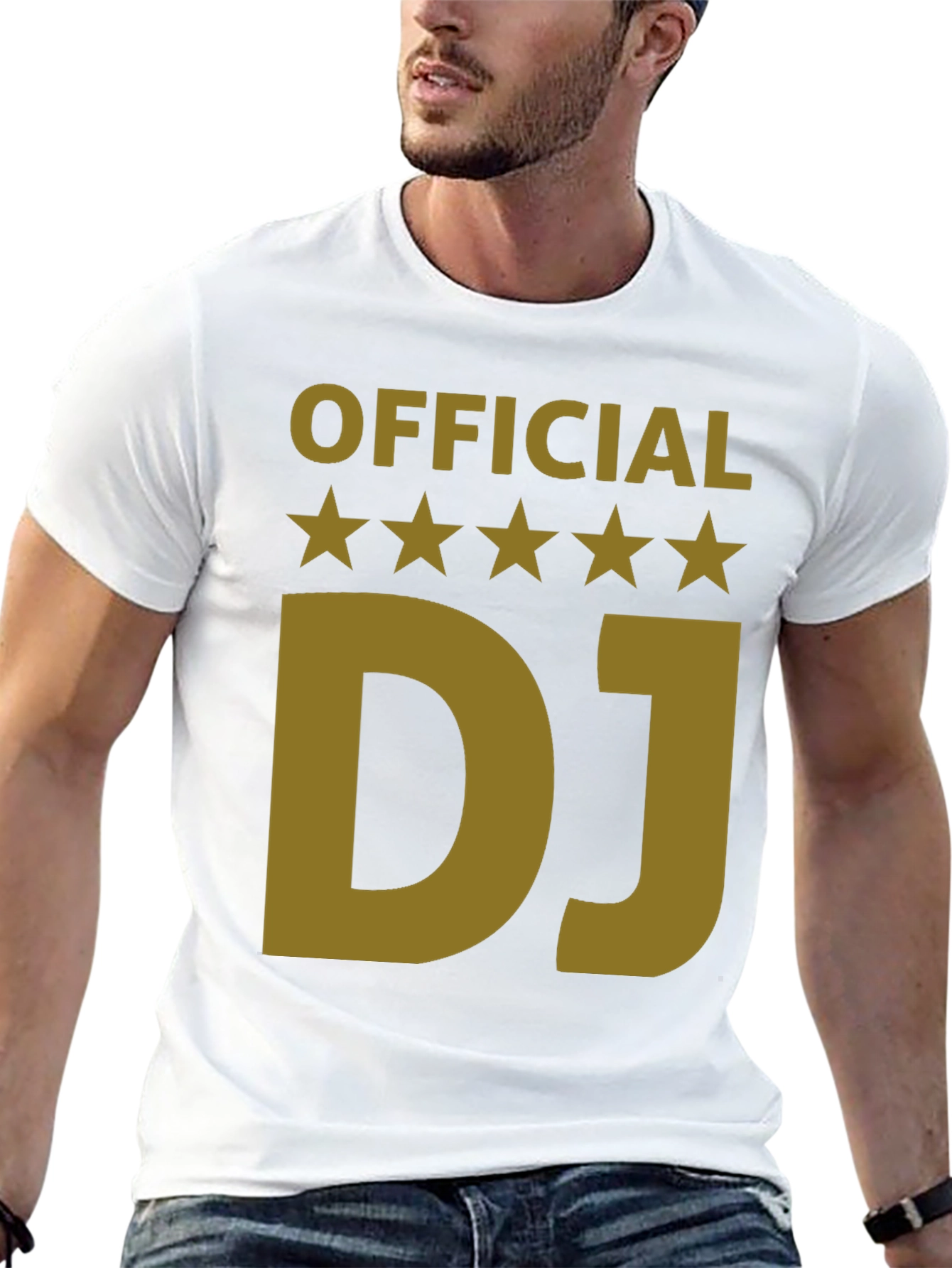 Official DJ T-Shirt - Gold Print Black Tee