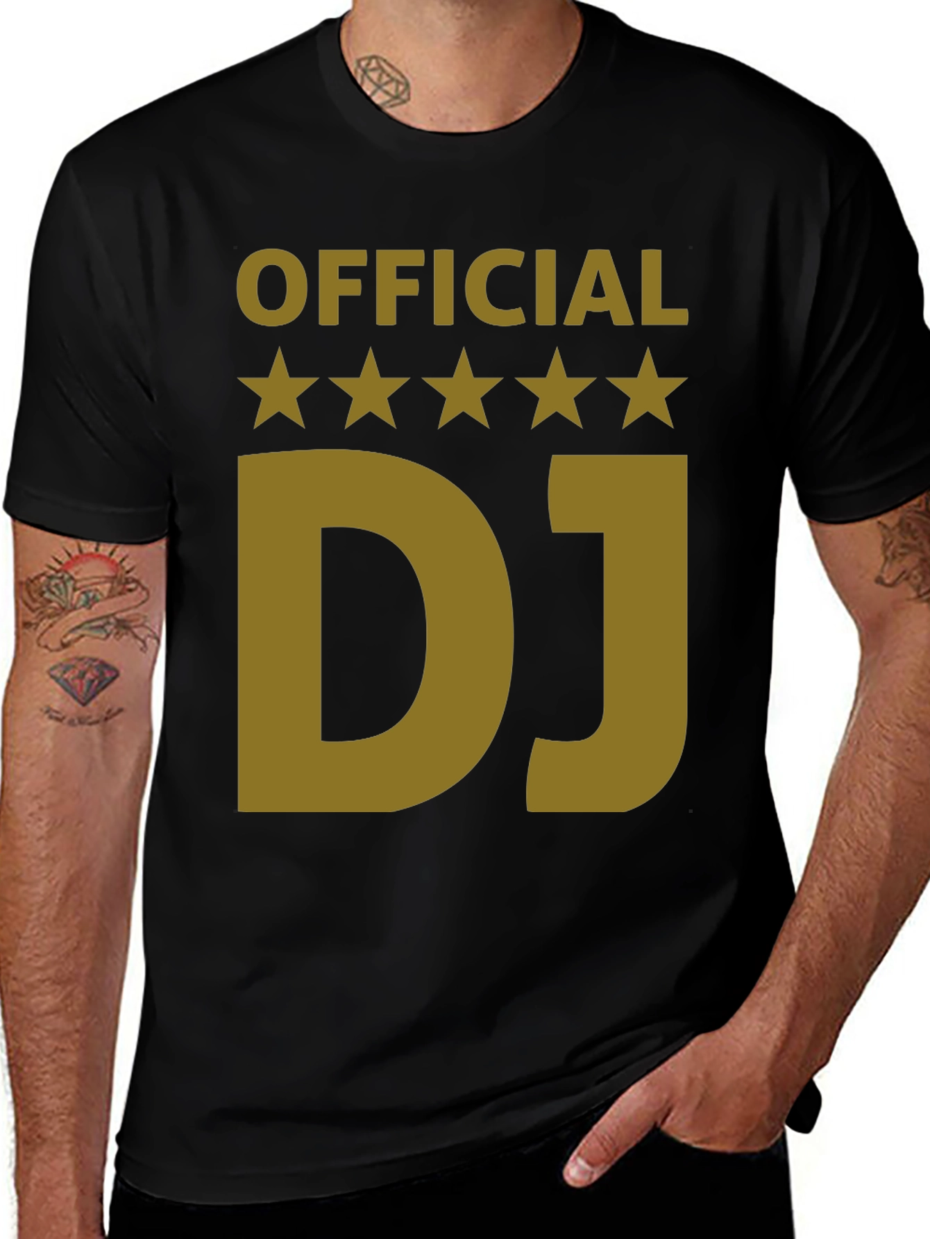 Official DJ T-Shirt - Gold Print Black Tee