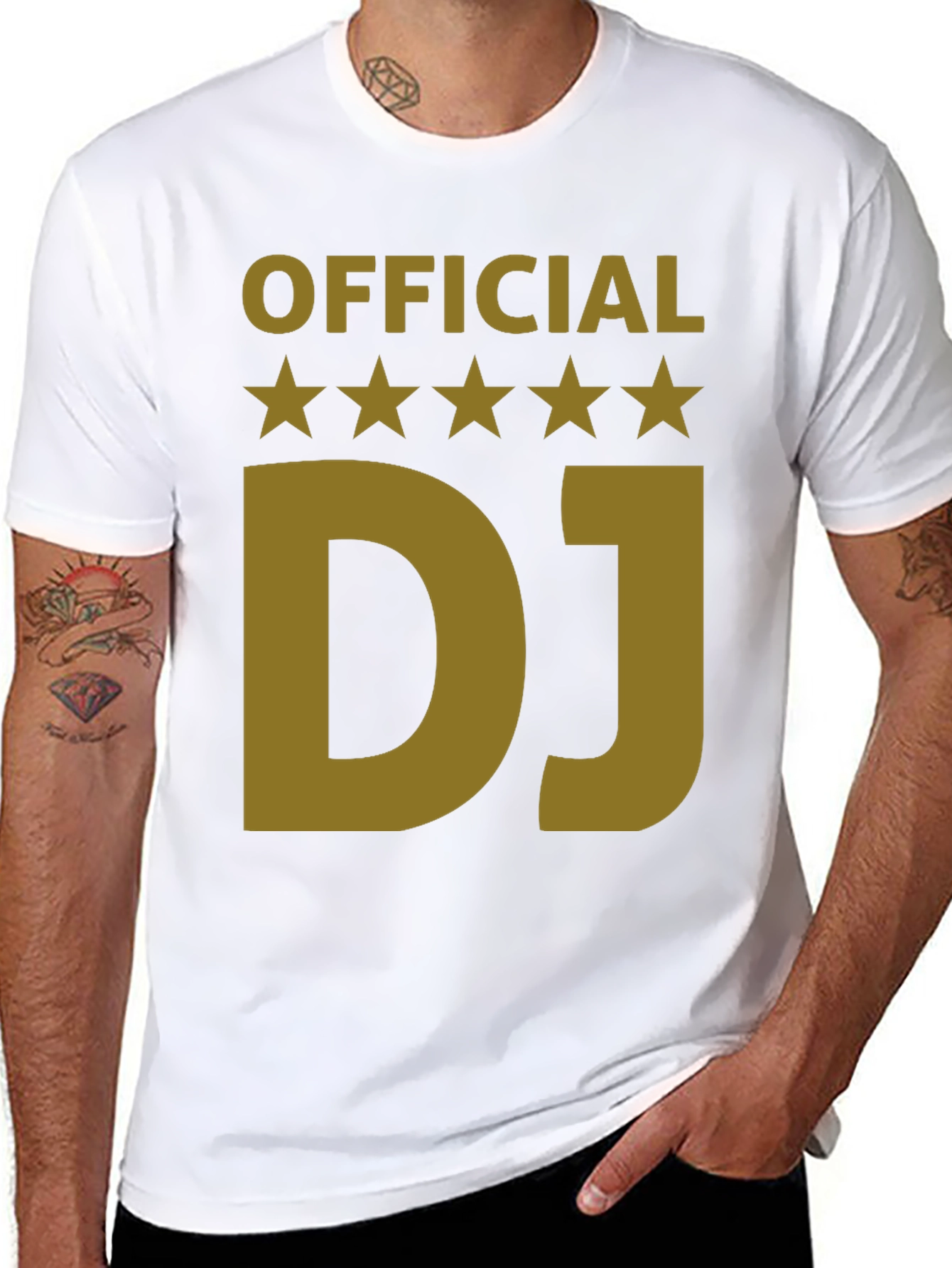 Official DJ T-Shirt - Gold Print Black Tee
