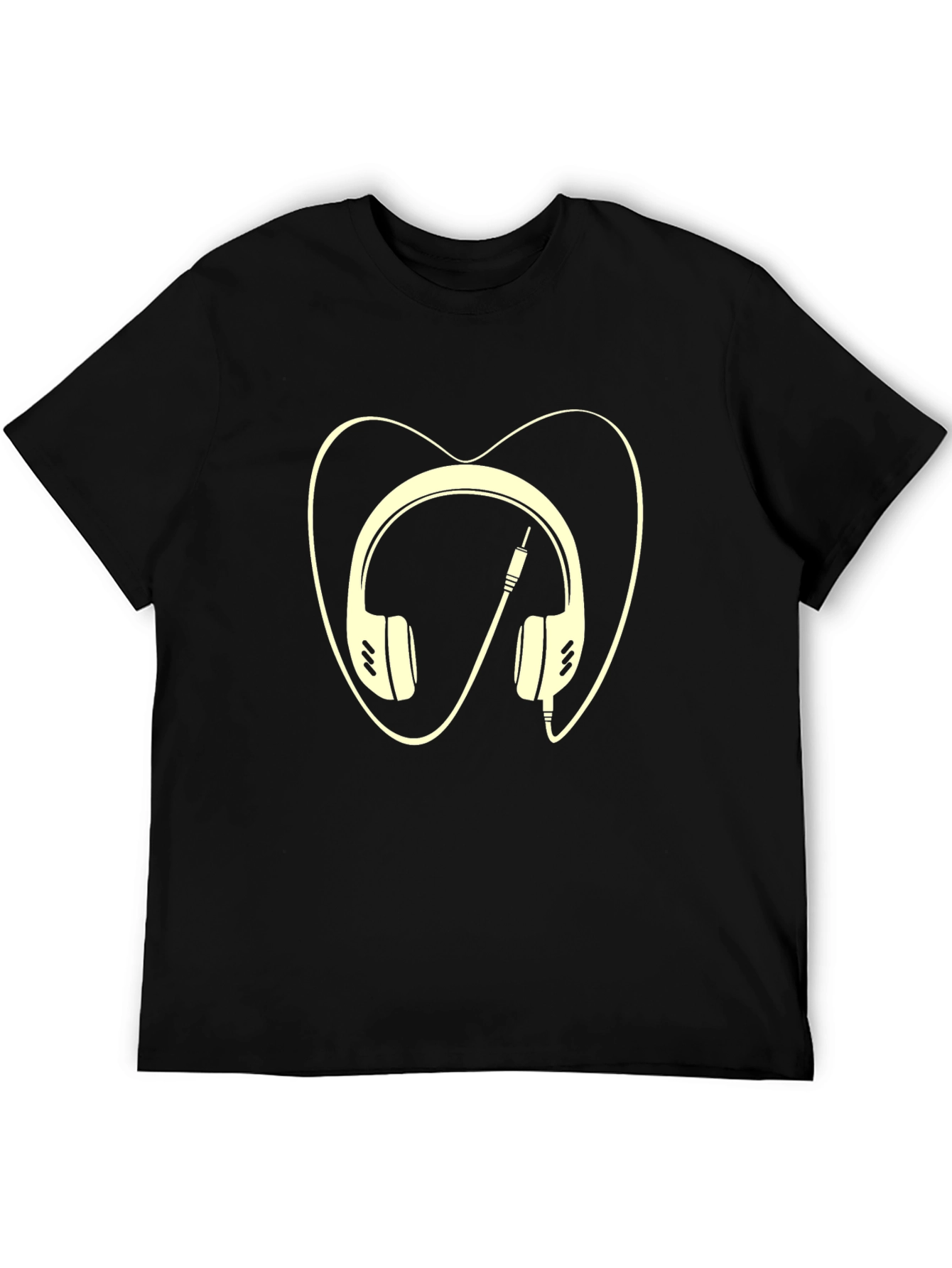 Headphone Heart Graphic Tee - Black