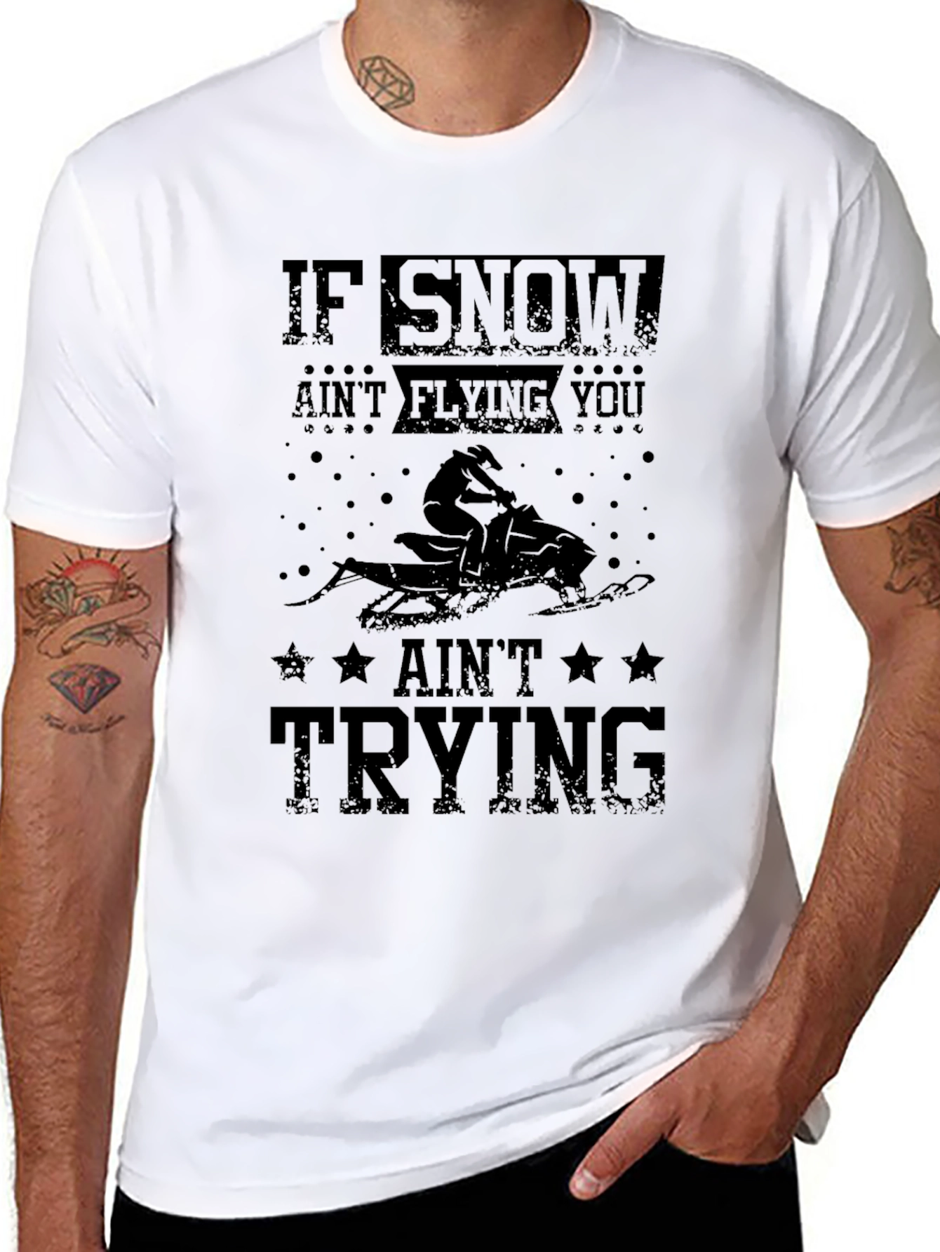 Snowmobiling Graphic T-Shirt: If Snow Aint Flying