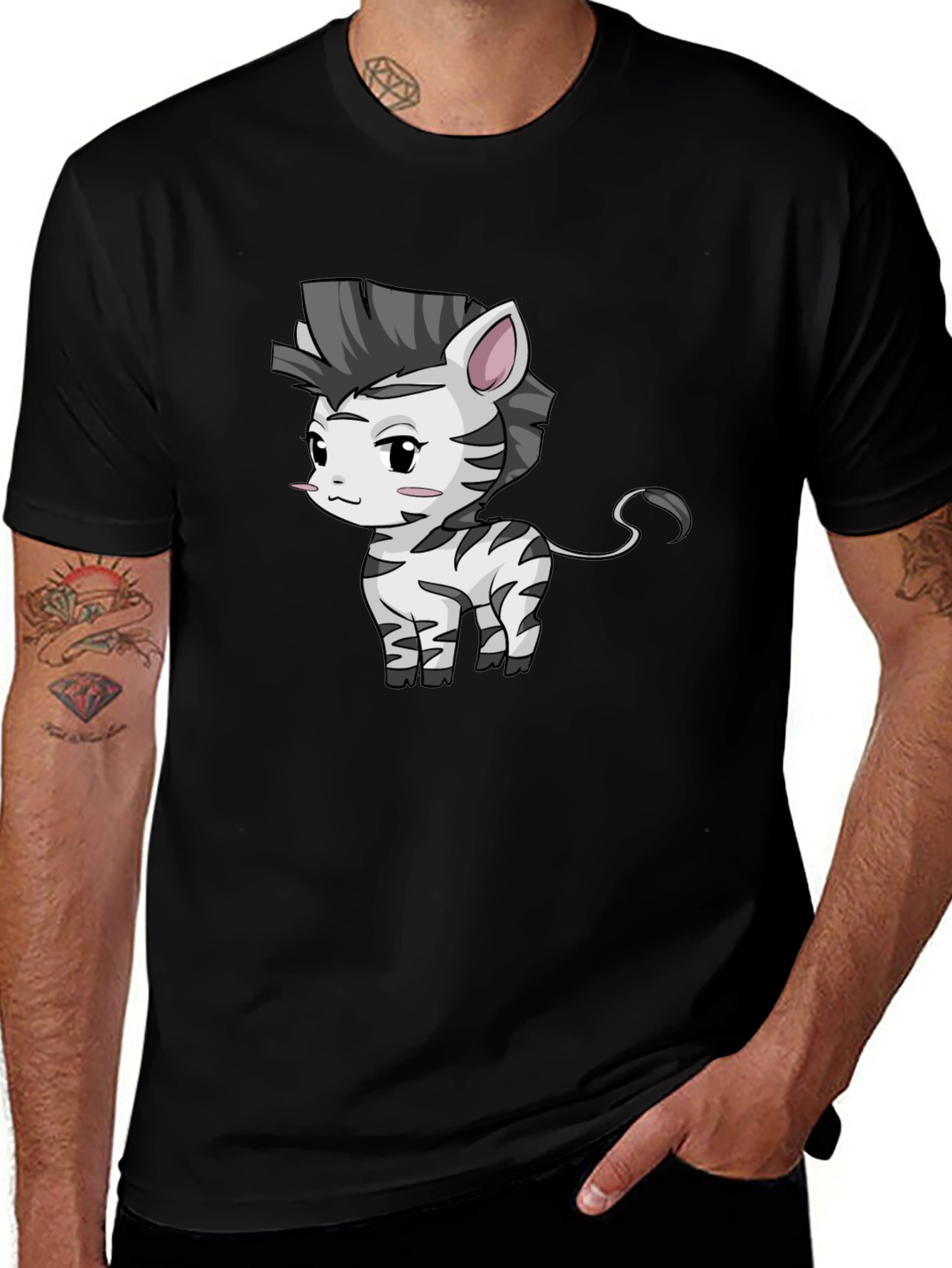 Zebra Cartoon Graphic T-Shirt - Unisex