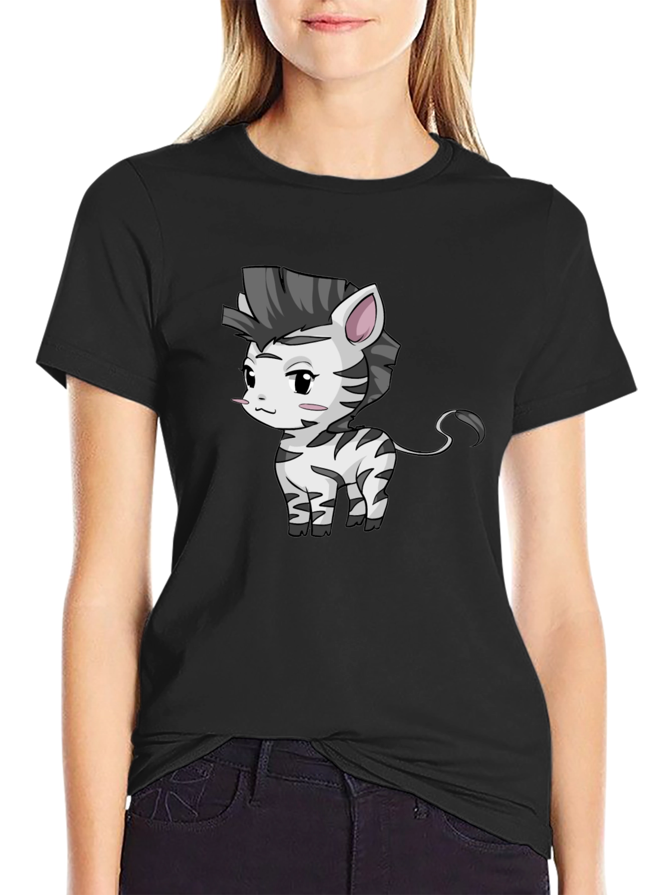 Zebra Cartoon Graphic T-Shirt - Unisex