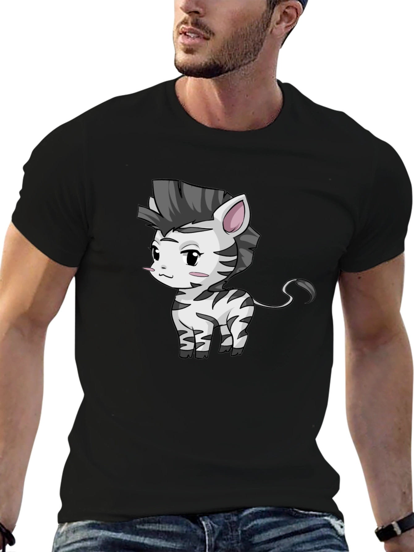 Zebra Cartoon Graphic T-Shirt - Unisex