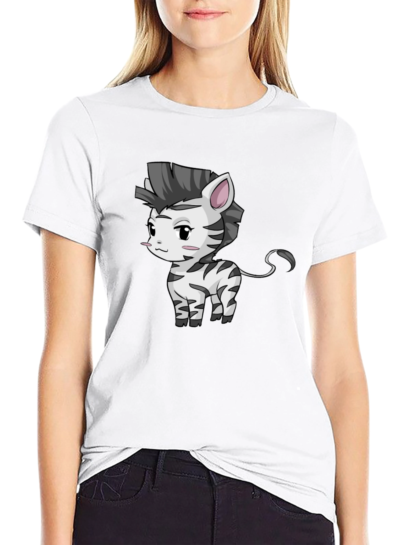 Zebra Cartoon Graphic T-Shirt - Unisex