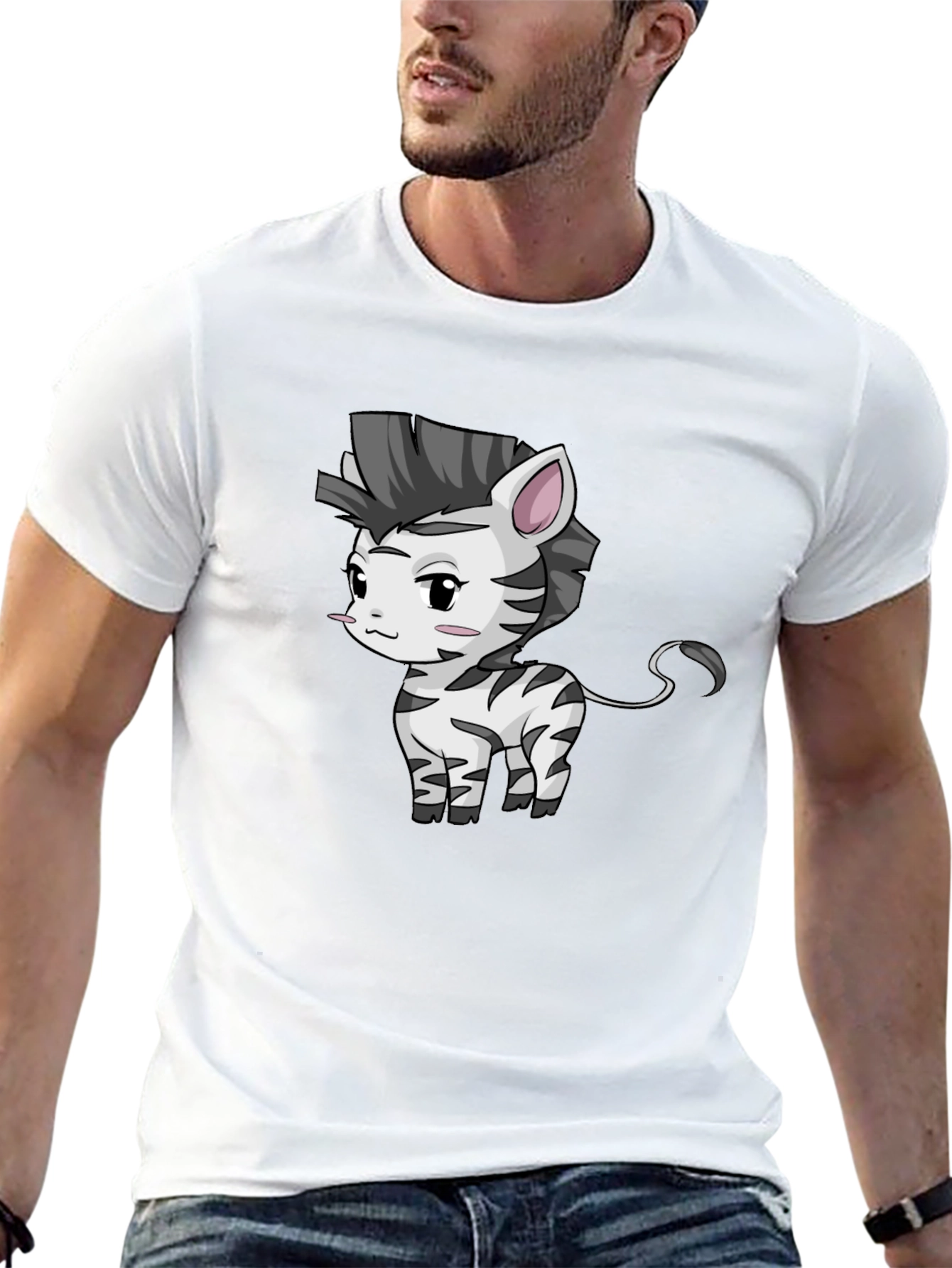 Zebra Cartoon Graphic T-Shirt - Unisex