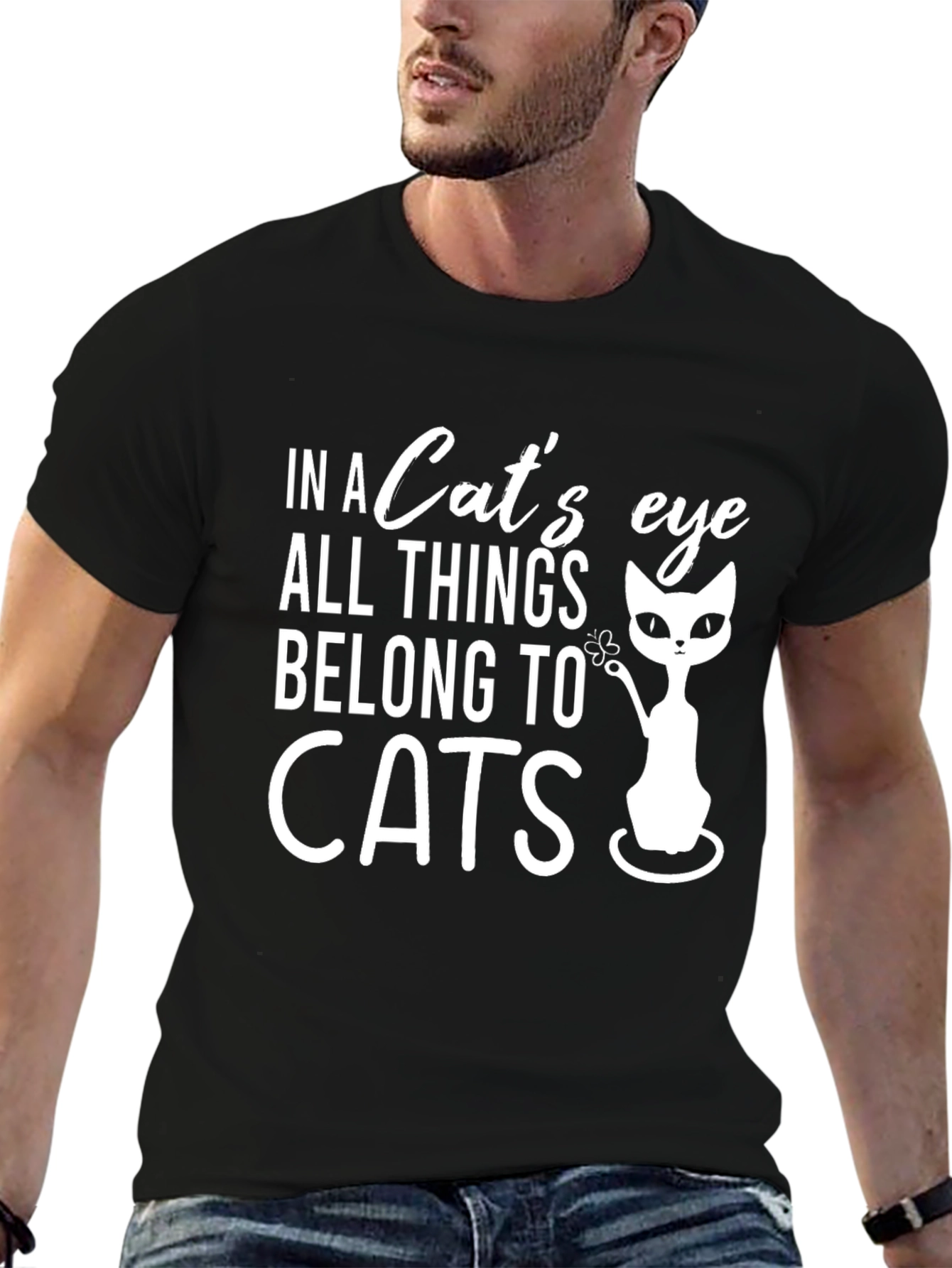 Cat Lover Tee: In a Cats Eye Black T-Shirt