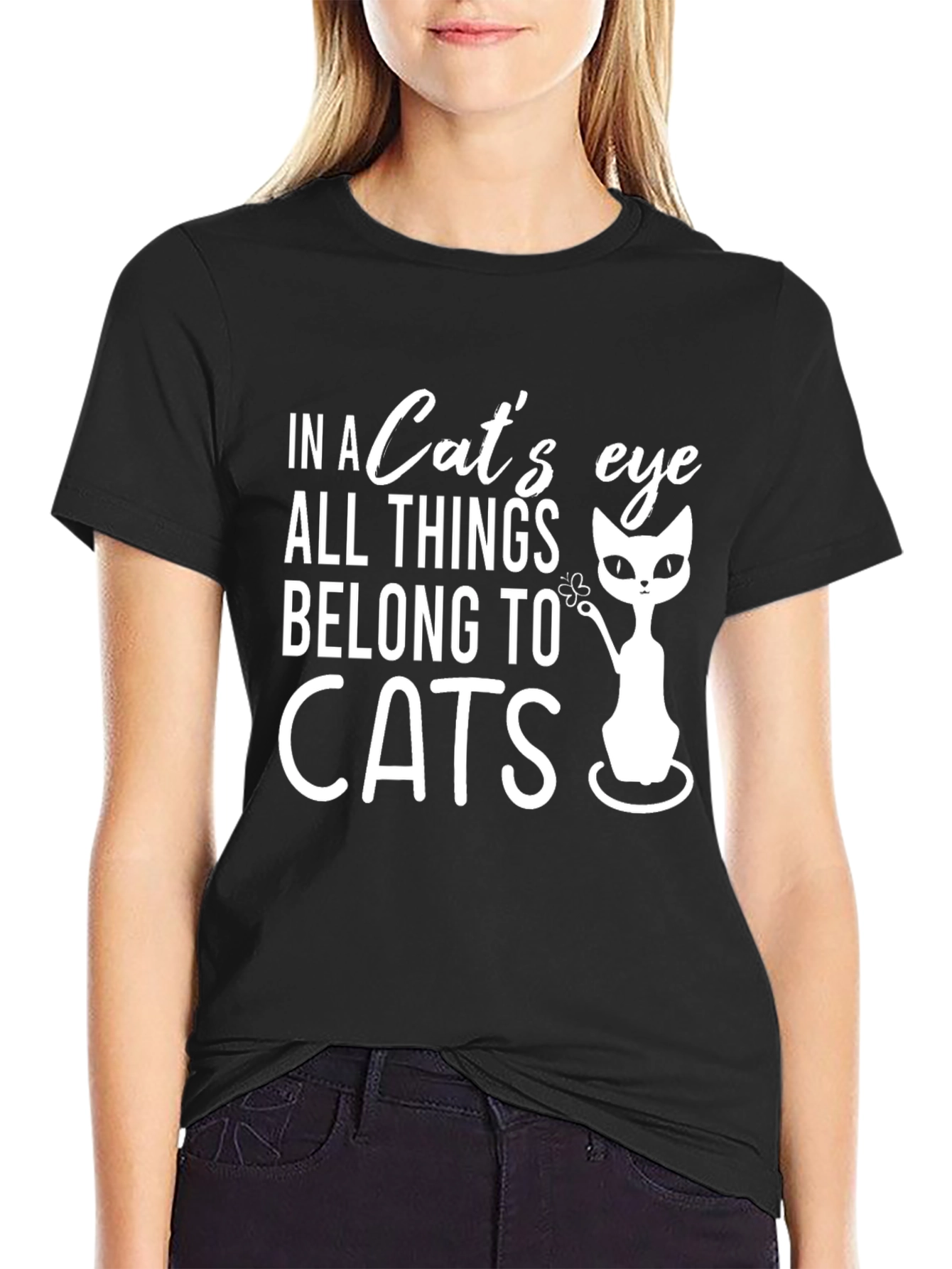 Cat Lover Tee: In a Cats Eye Black T-Shirt