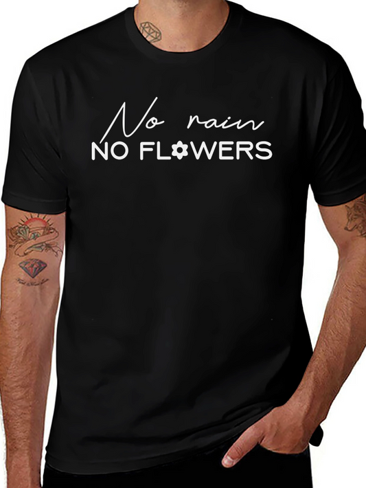No Rain No Flowers Black Graphic Tee Shirt