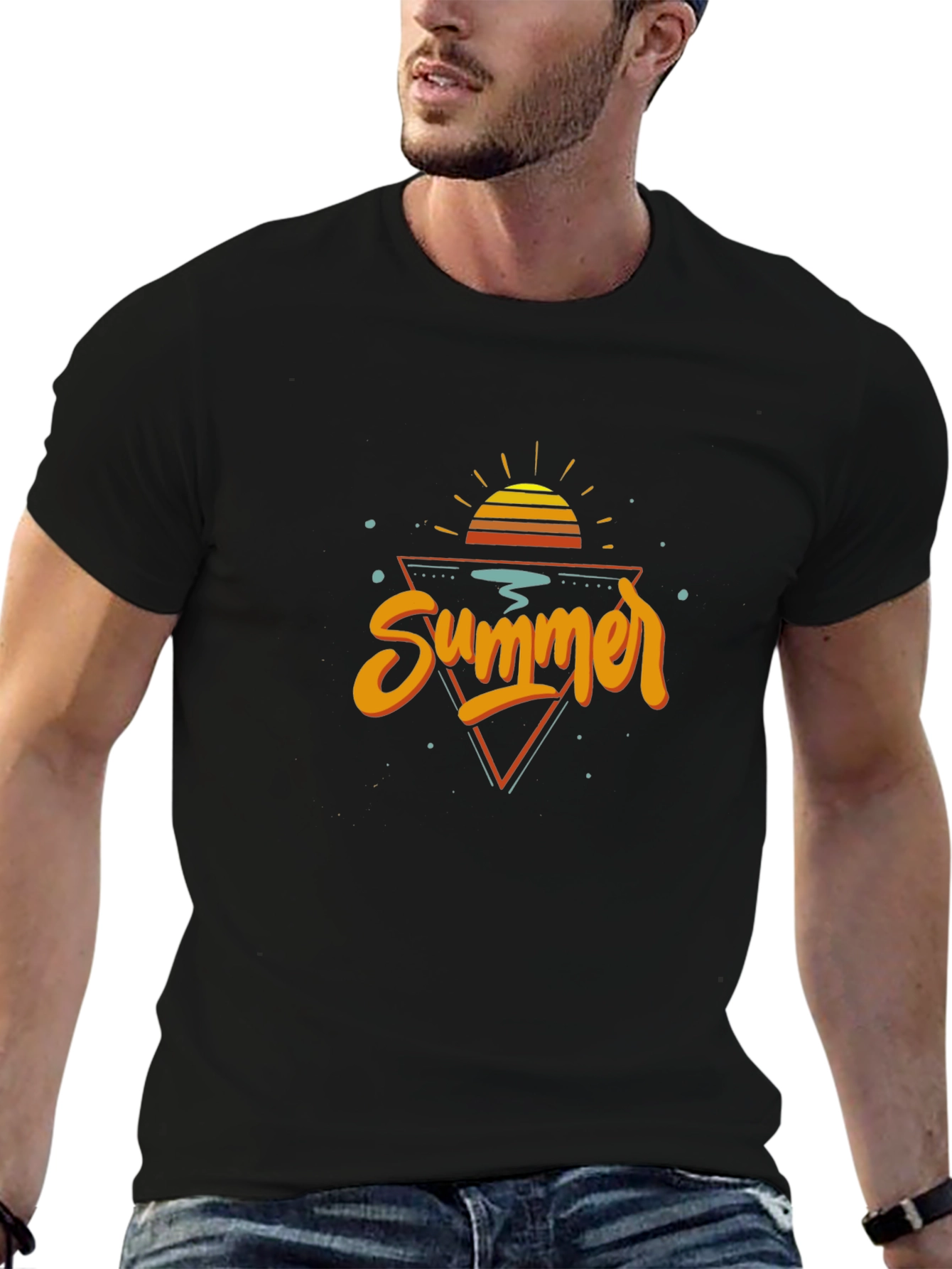 Summer Graphic T-Shirt - Retro Sunset Design