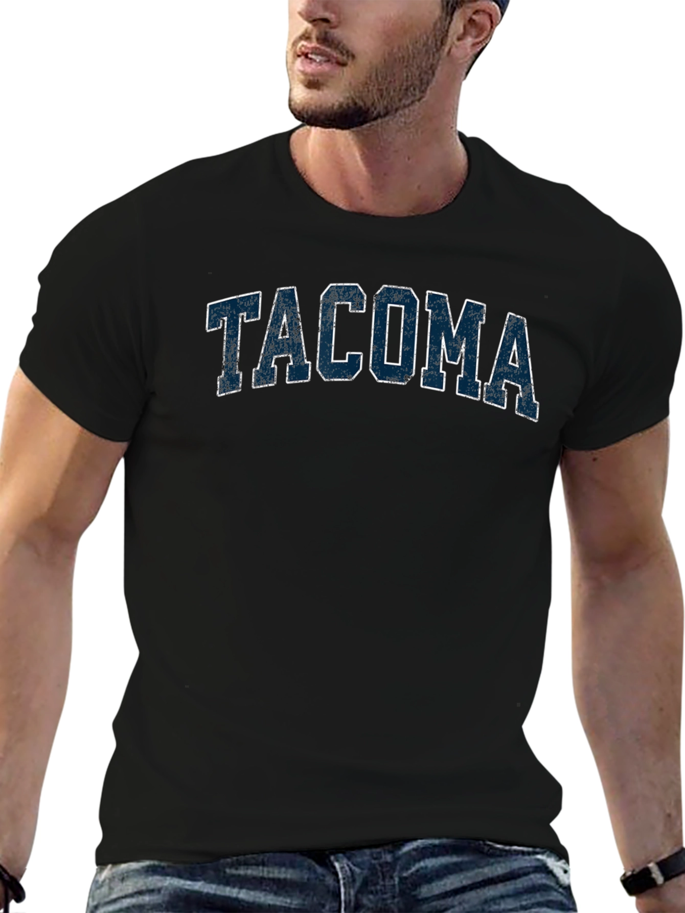 Tacoma Graphic T-Shirt - Distressed College Style