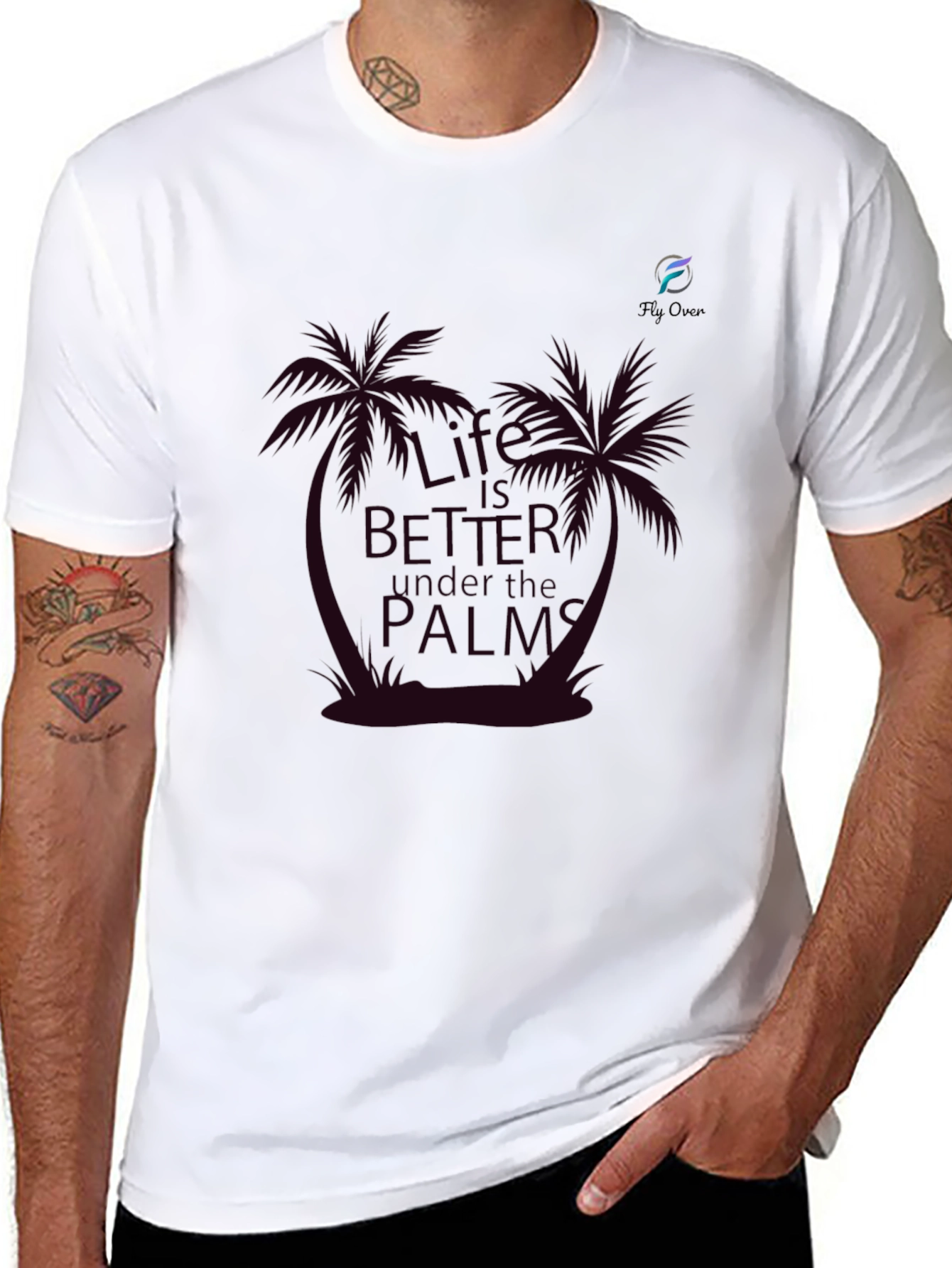 Life is Better Under the Palms Black T-Shirt