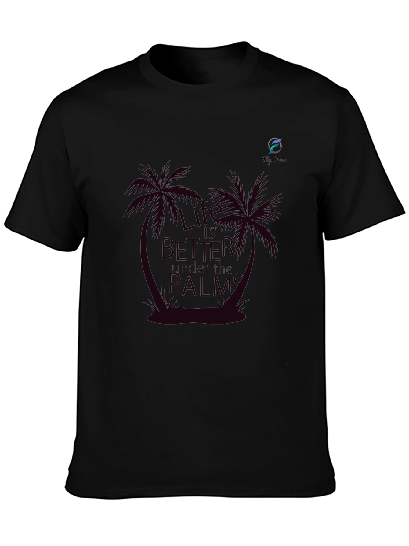 Life is Better Under the Palms Black T-Shirt