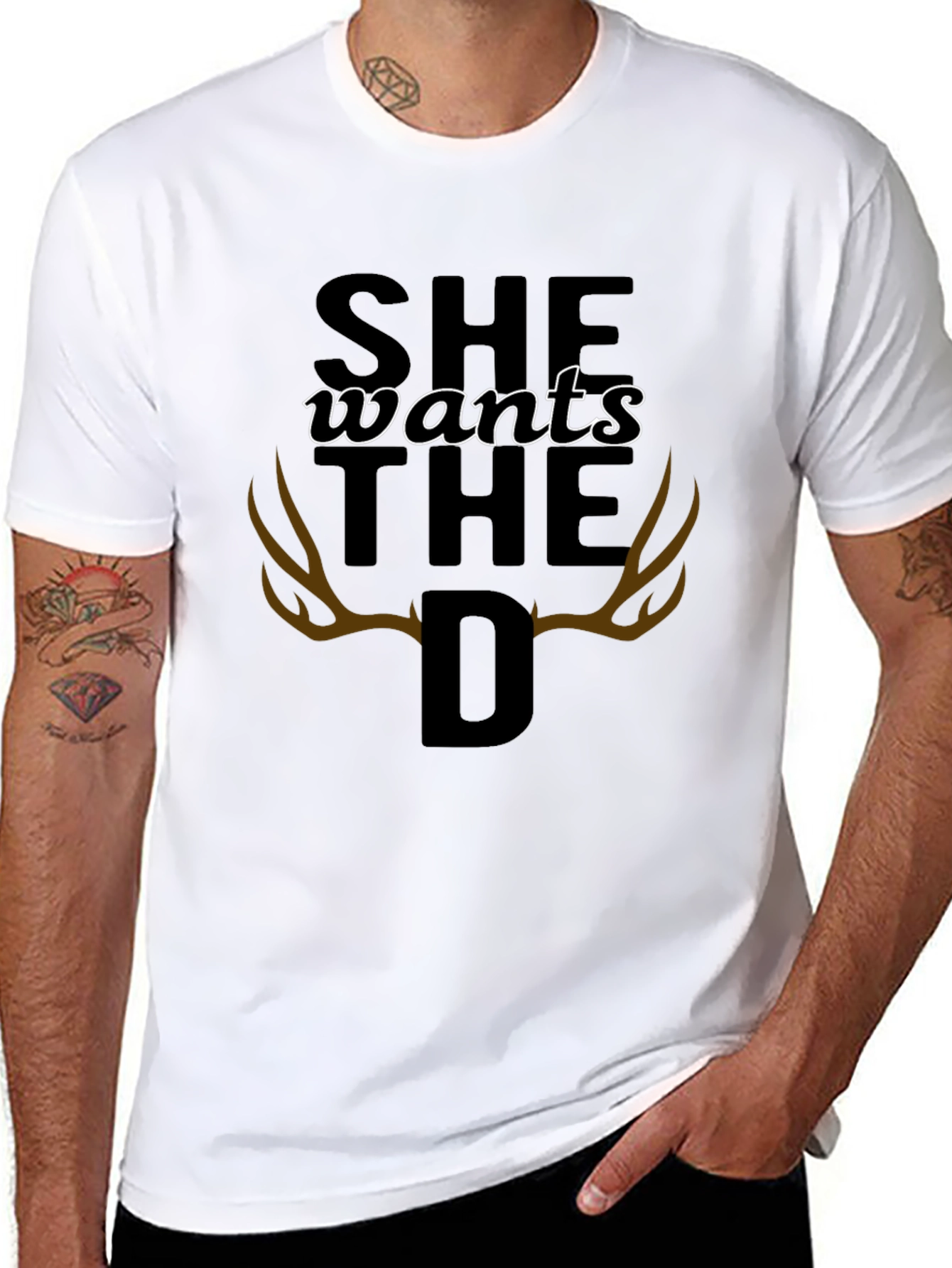 Funny Deer Hunting T-Shirt - She Wants The D