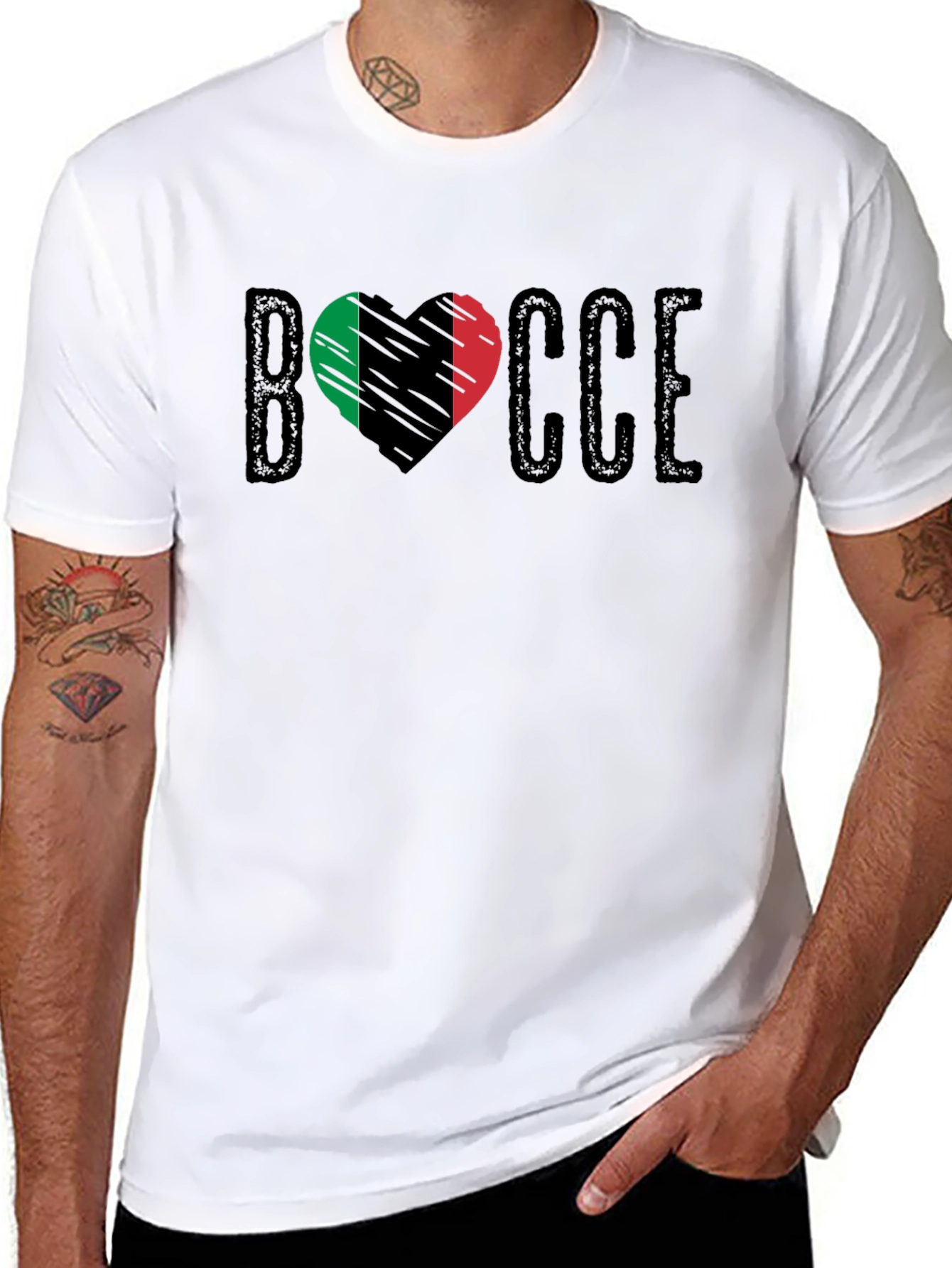 Bocce Heart Italian Flag T-Shirt