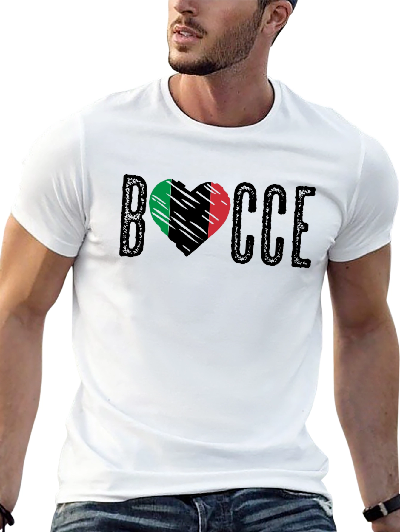 Bocce Heart Italian Flag T-Shirt