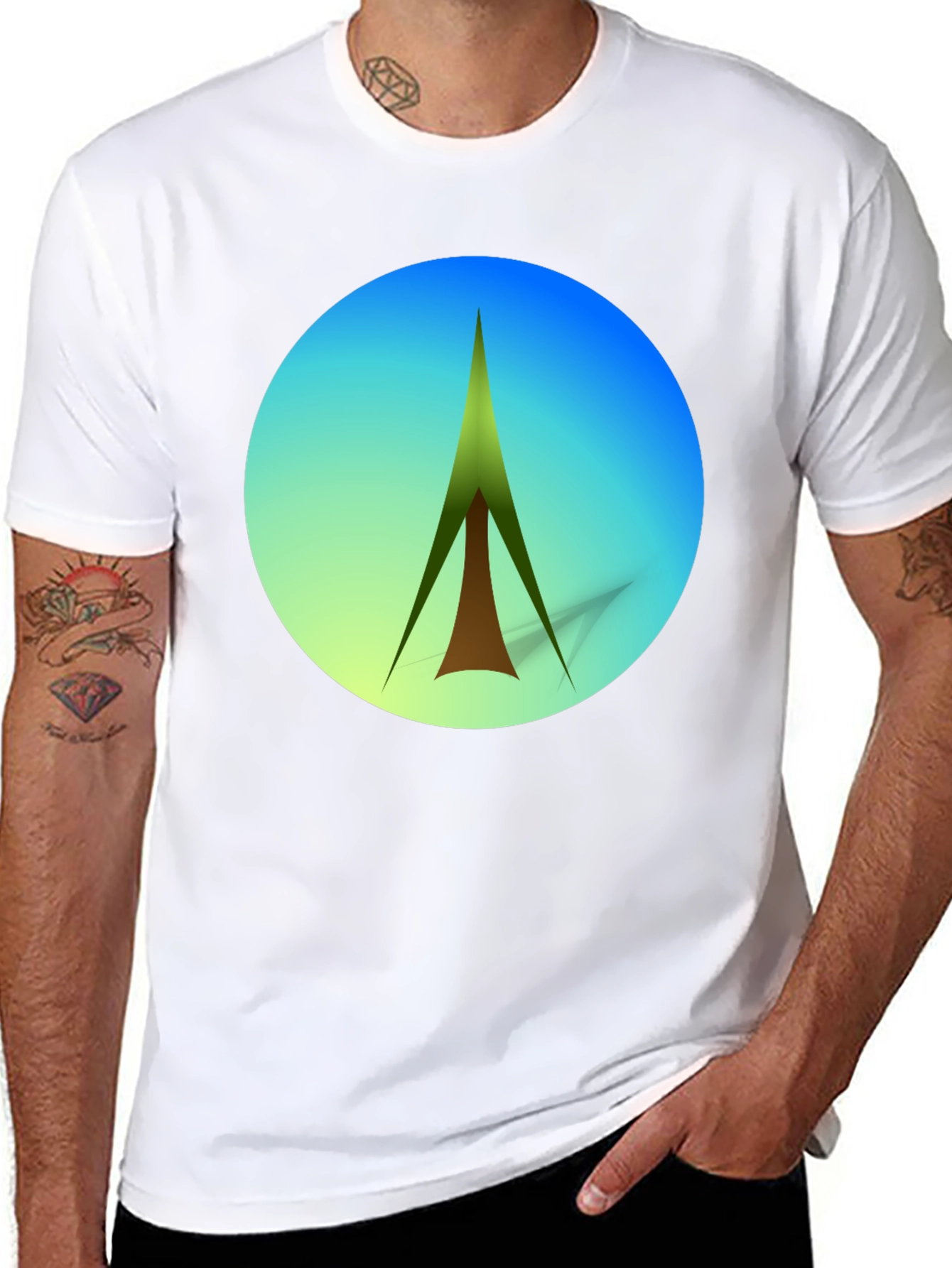 Modern Geometric Tree Graphic Tee