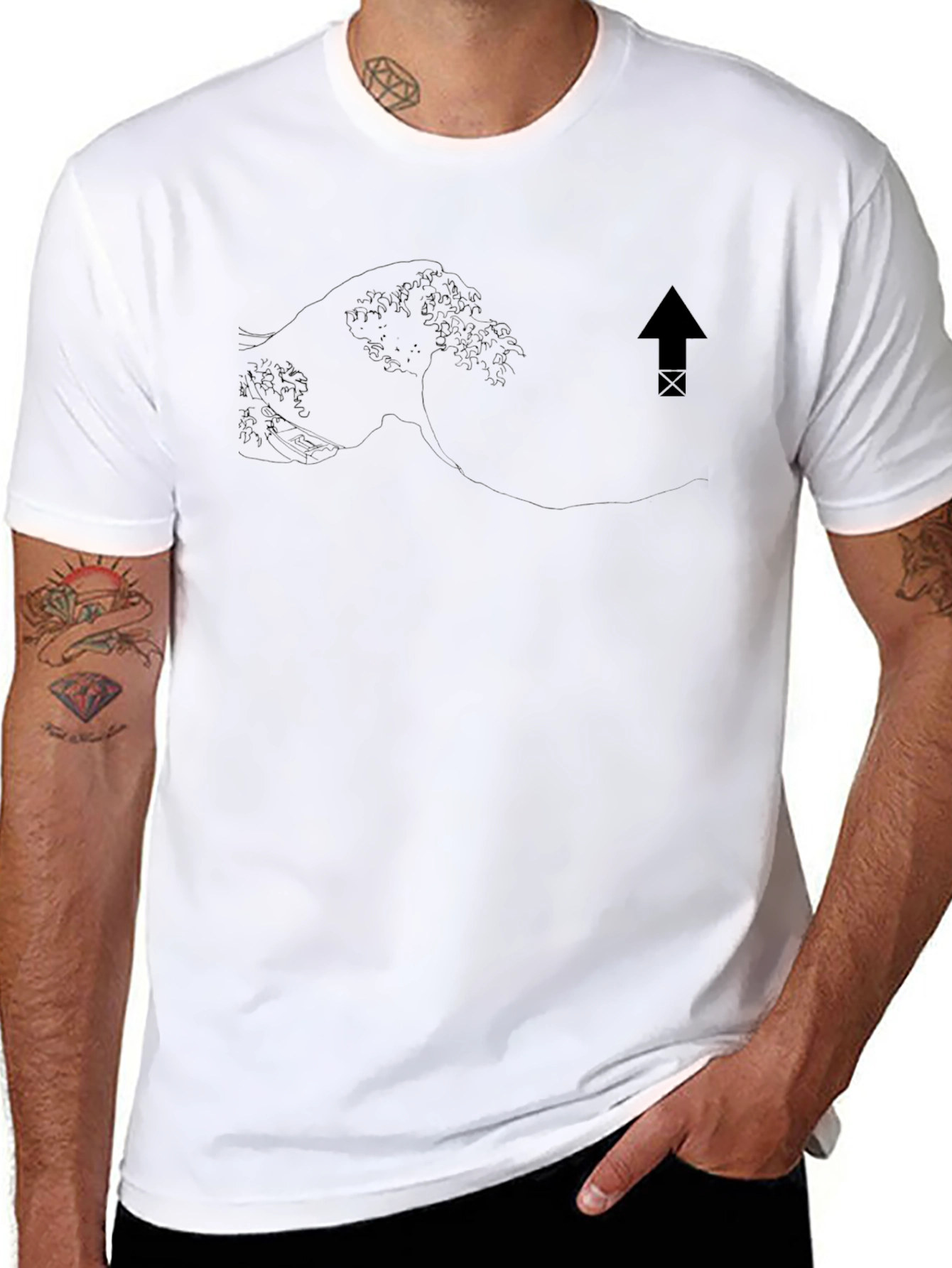 Black Graphic Print Crew Neck T-Shirt