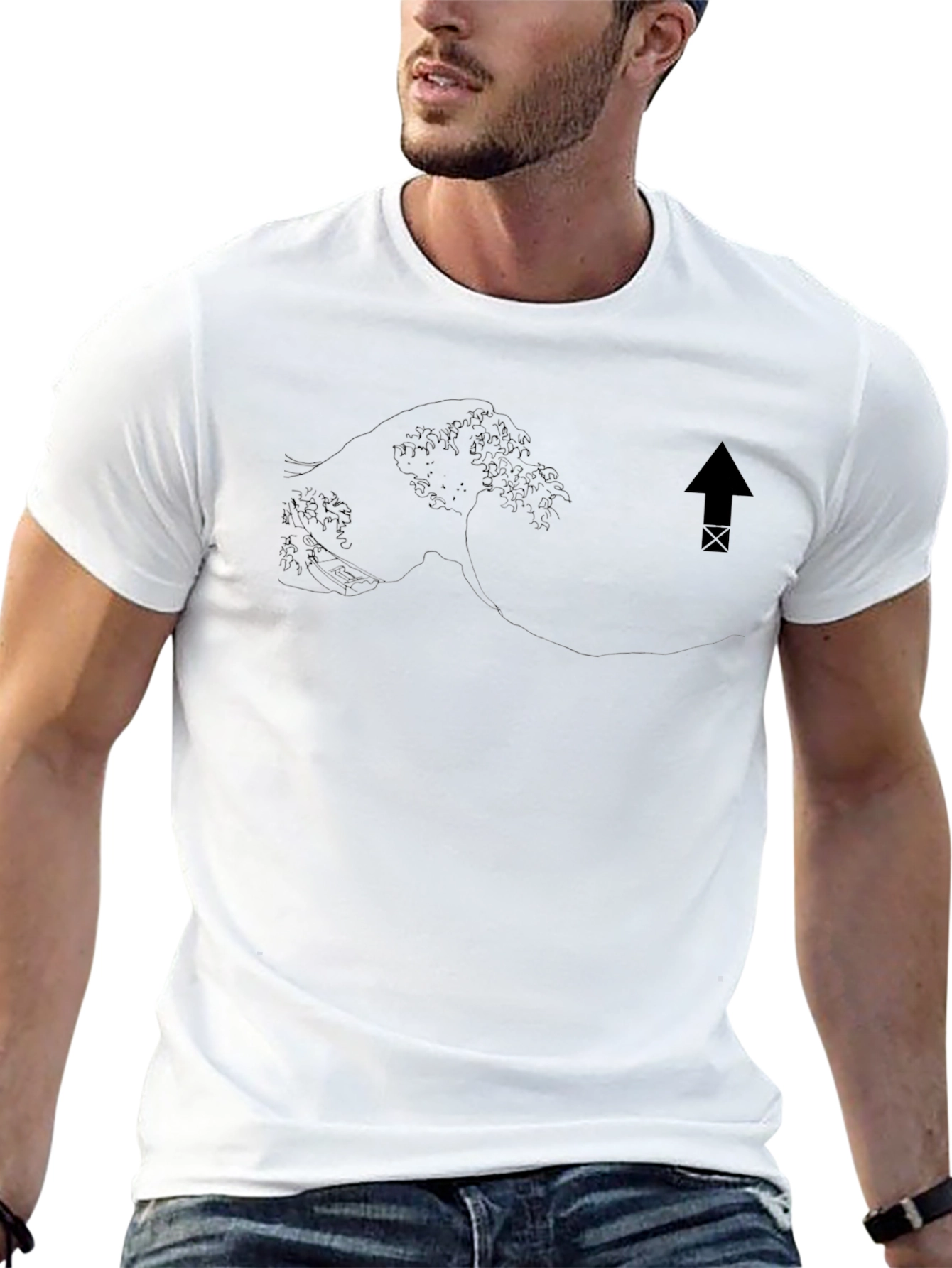 Black Graphic Print Crew Neck T-Shirt