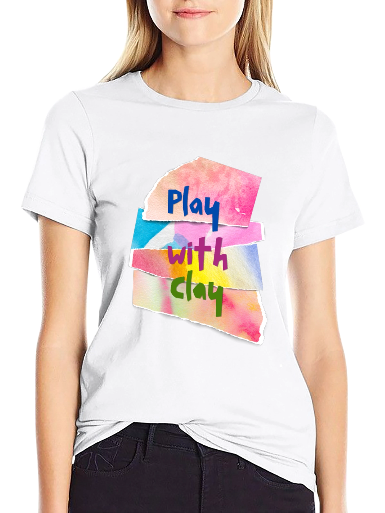 Play With Clay Graphic Tee - Artsy Design