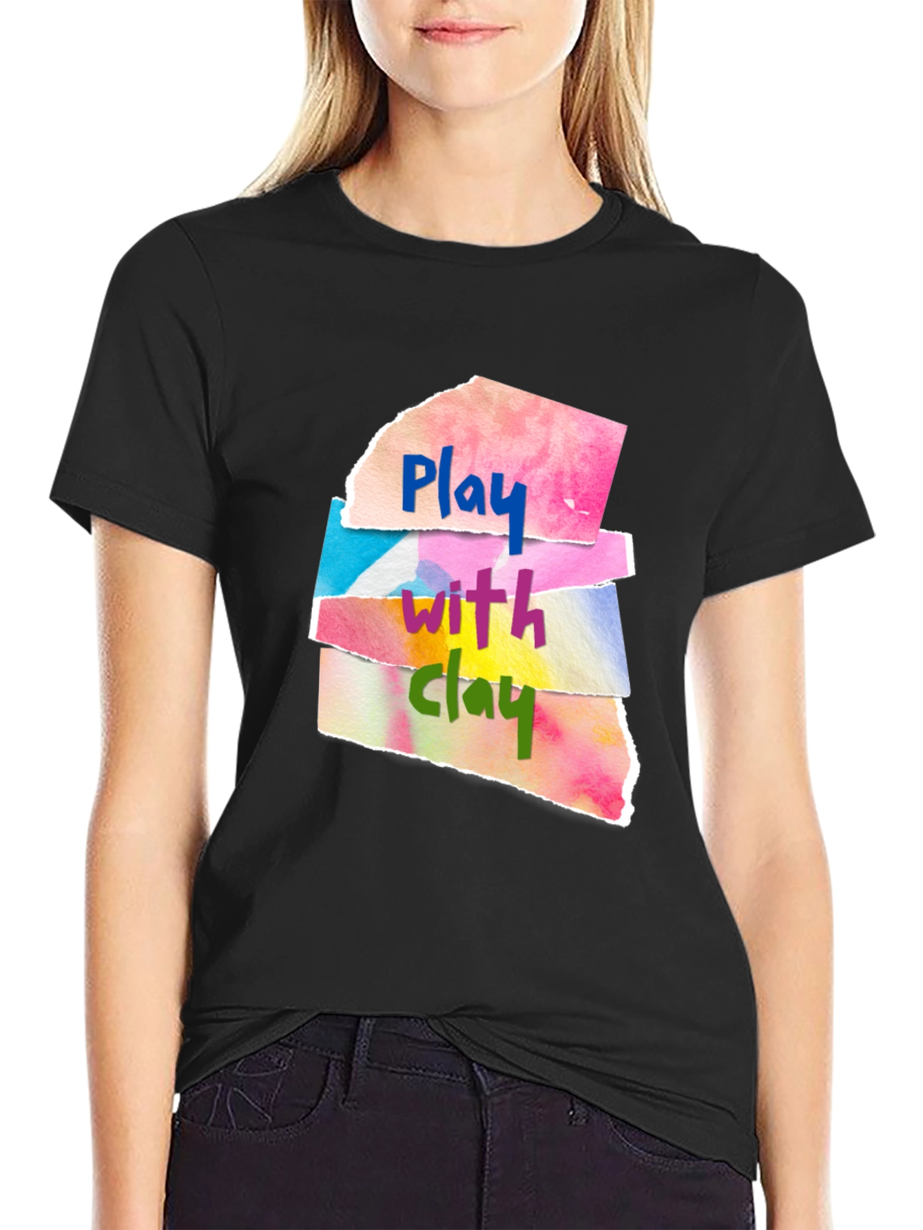 Play With Clay Graphic Tee - Artsy Design