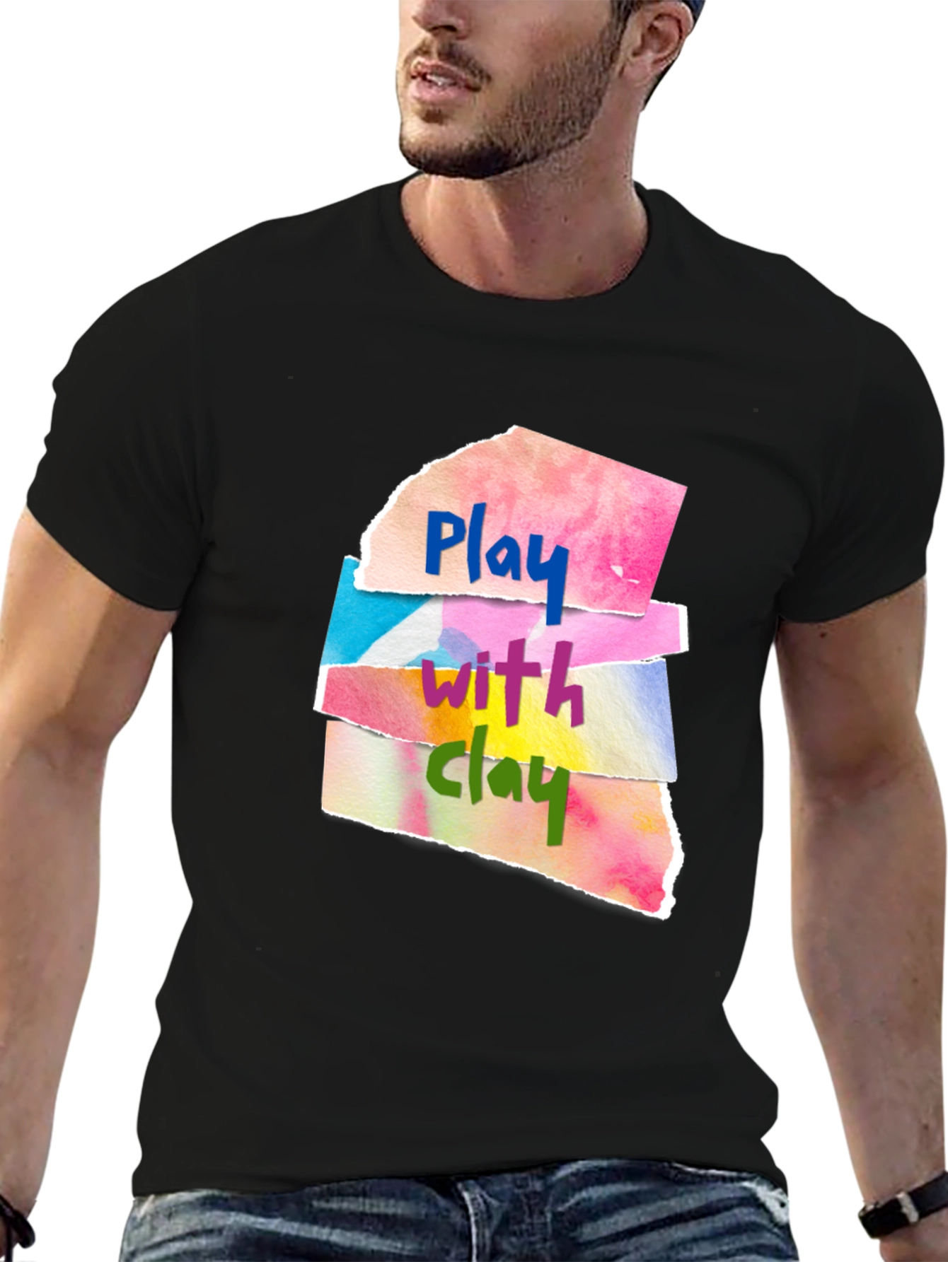 Play With Clay Graphic Tee - Artsy Design