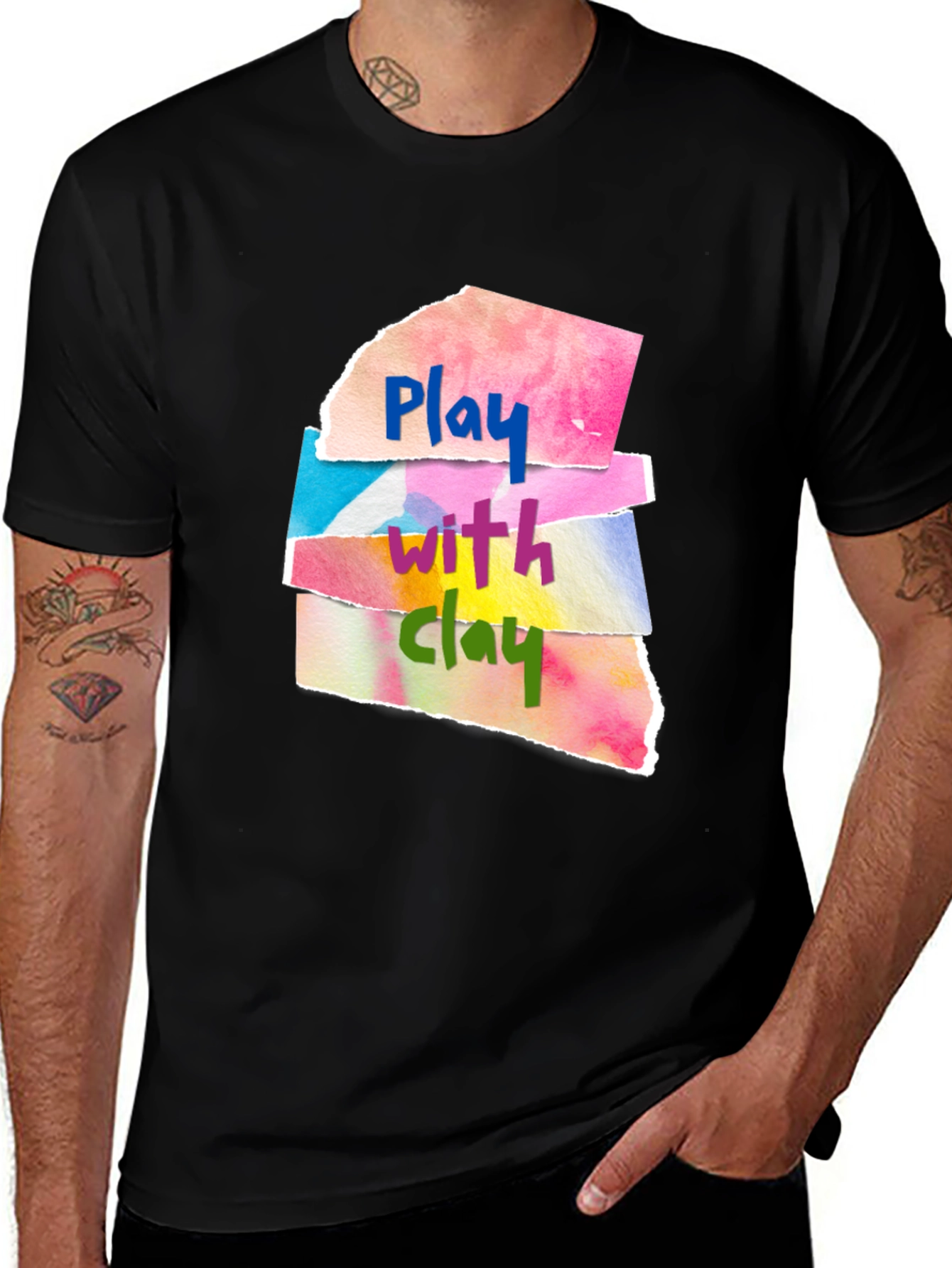Play With Clay Graphic Tee - Artsy Design