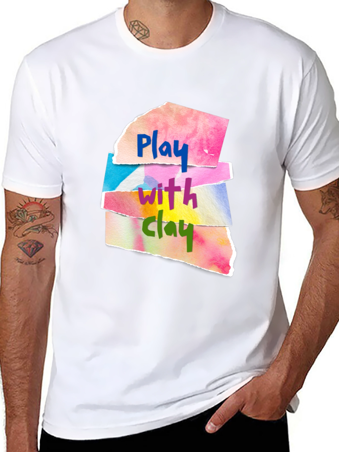 Play With Clay Graphic Tee - Artsy Design