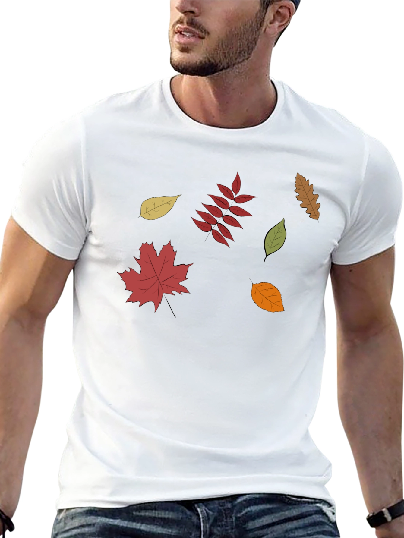 Fall Leaves Graphic Tee - Stylish Autumn Design