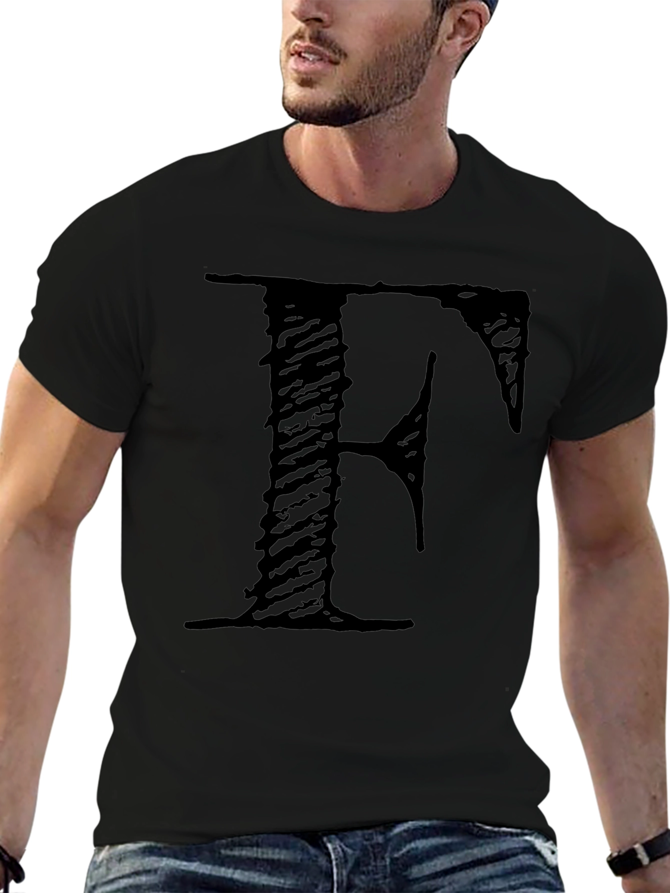 Letter F Black T-Shirt