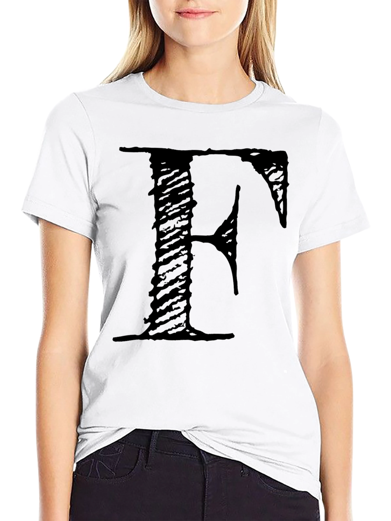 Letter F Black T-Shirt