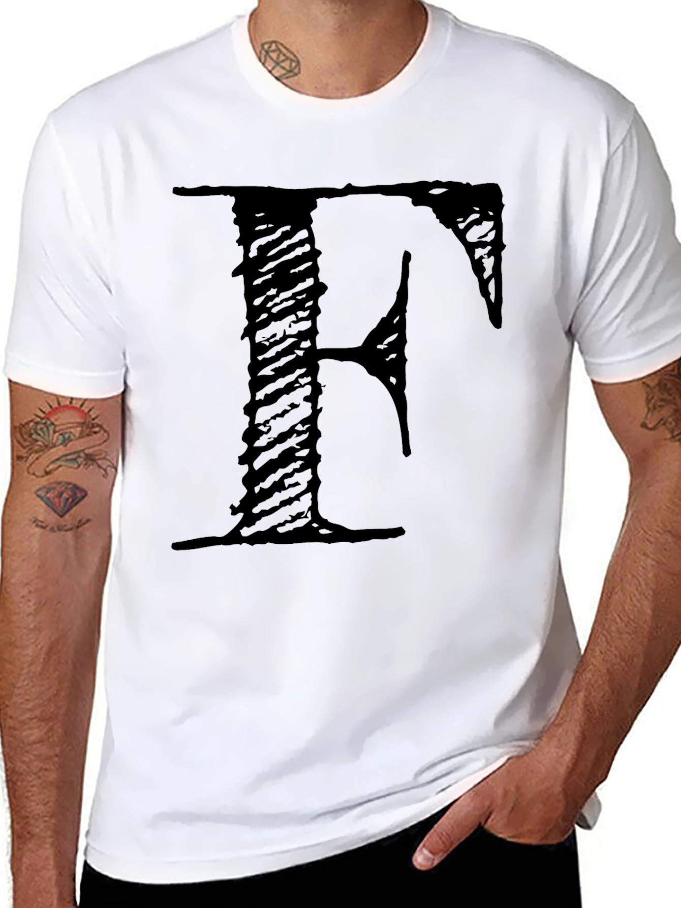 Letter F Black T-Shirt