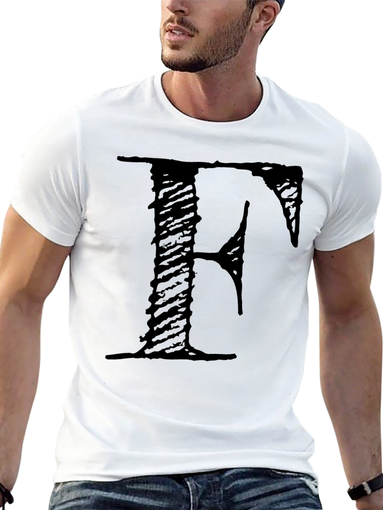 Letter F Black T-Shirt