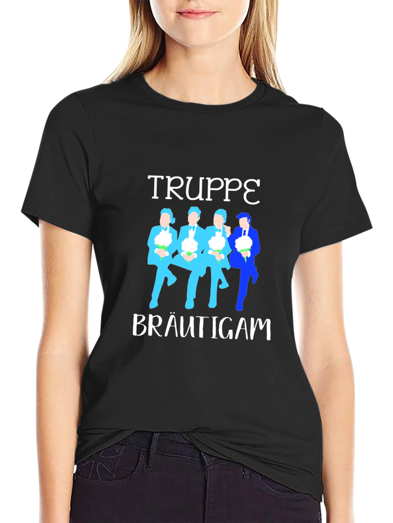 Truppe Bräutigam Mens Black T-Shirt