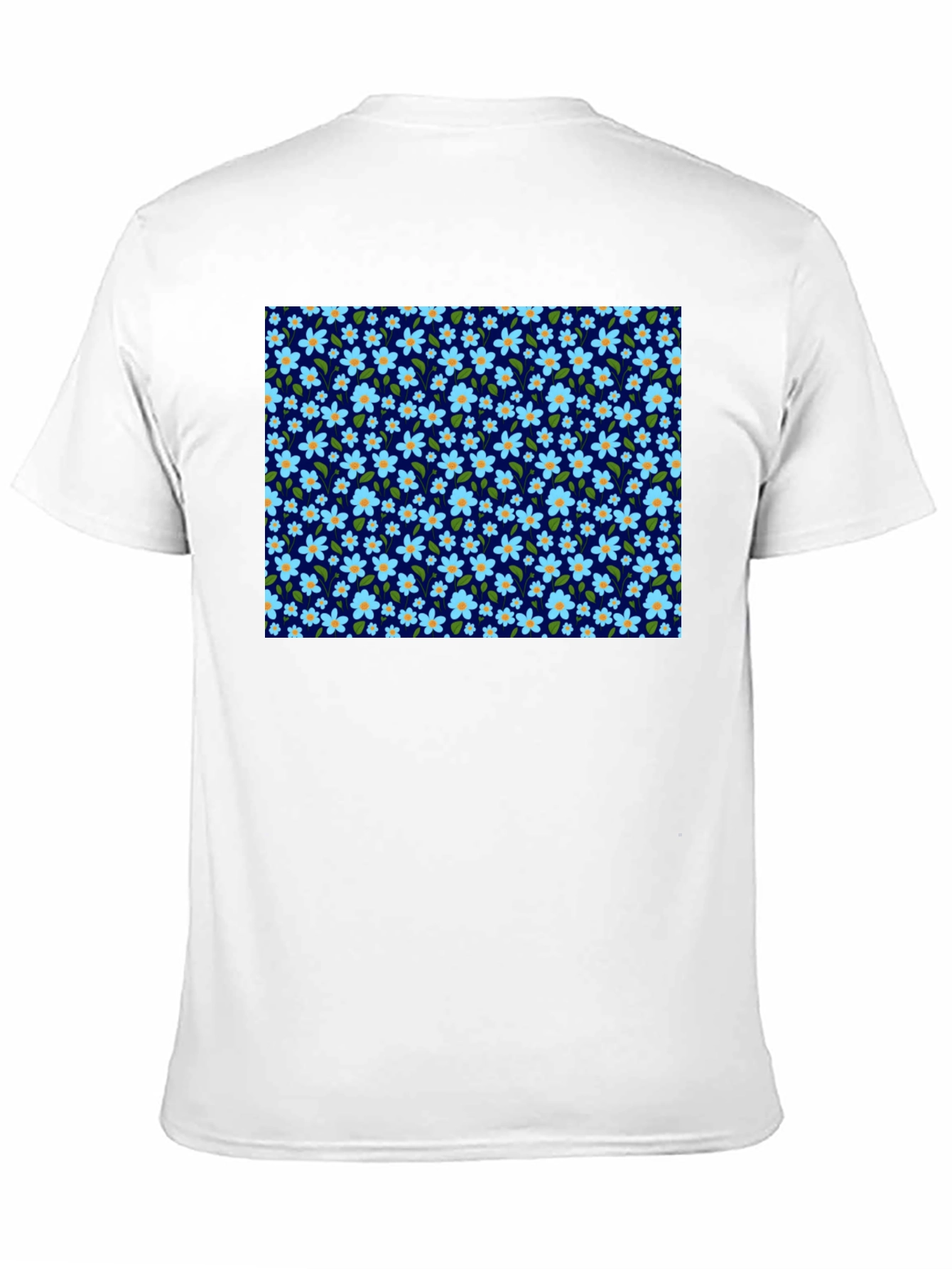 Floral Print Mens Black T-Shirt
