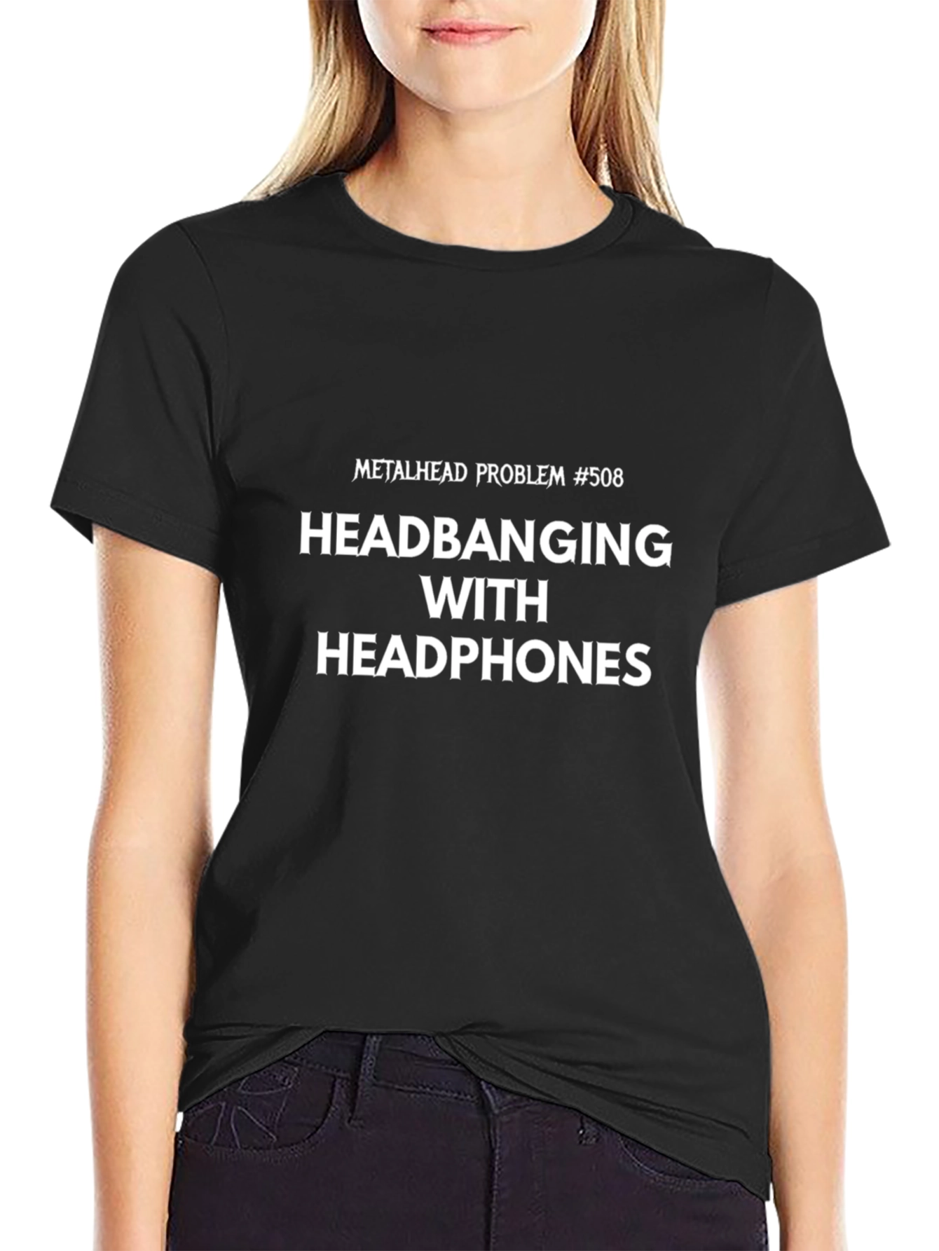 Metalhead Problem Headbanging with Headphones T-Shirt