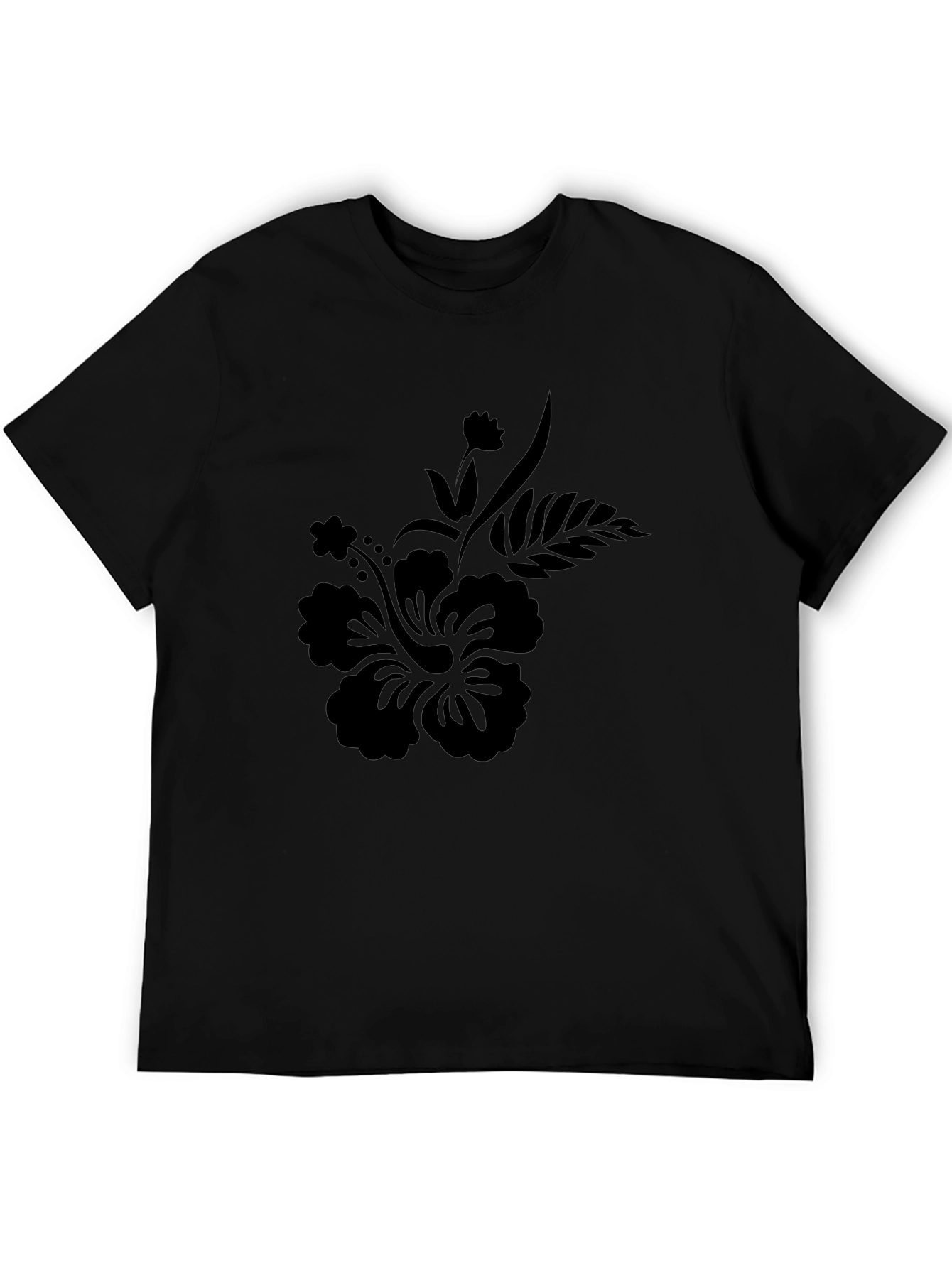 Black Floral Graphic Tee - Casual Comfort