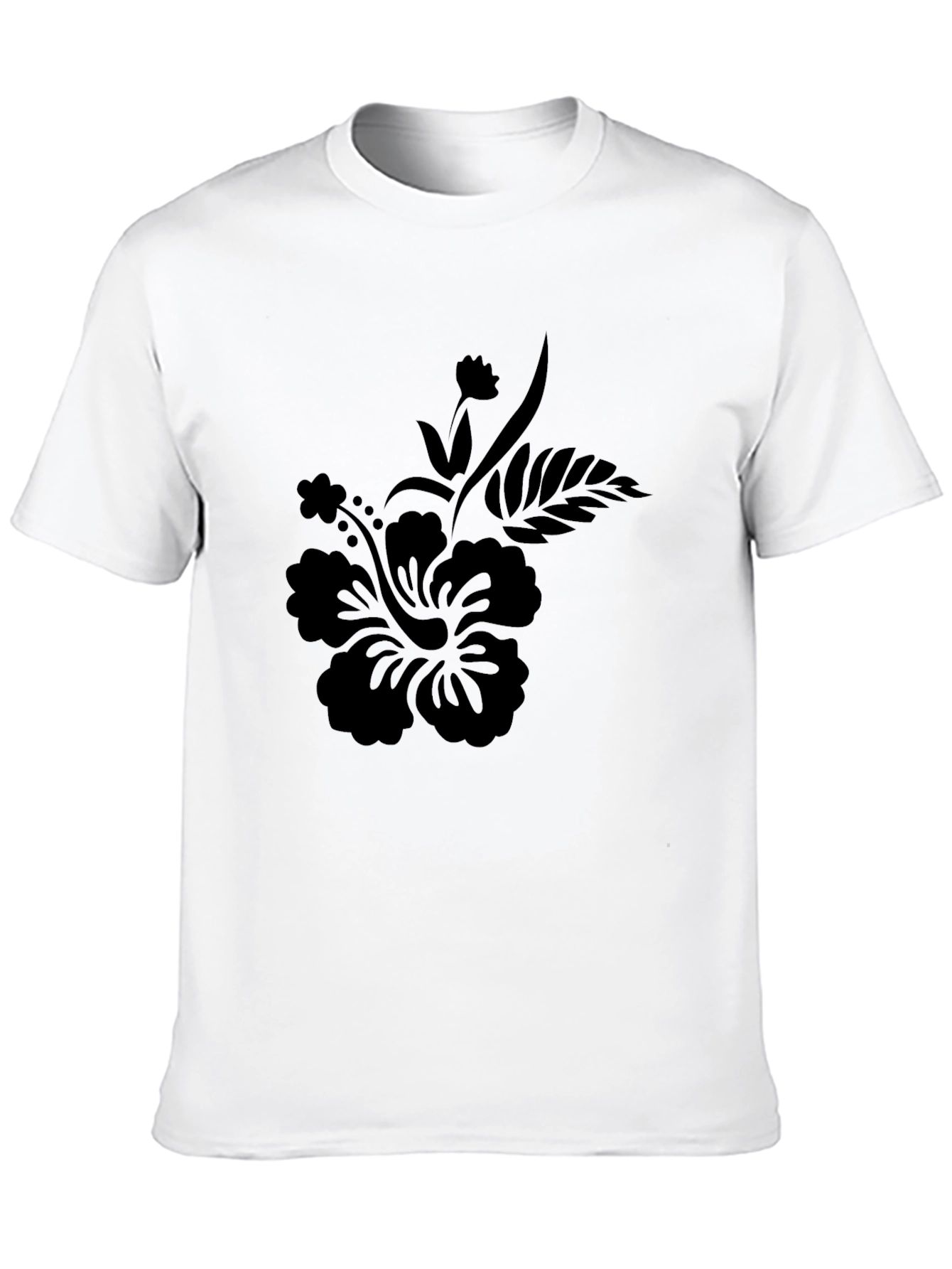 Black Floral Graphic Tee - Casual Comfort