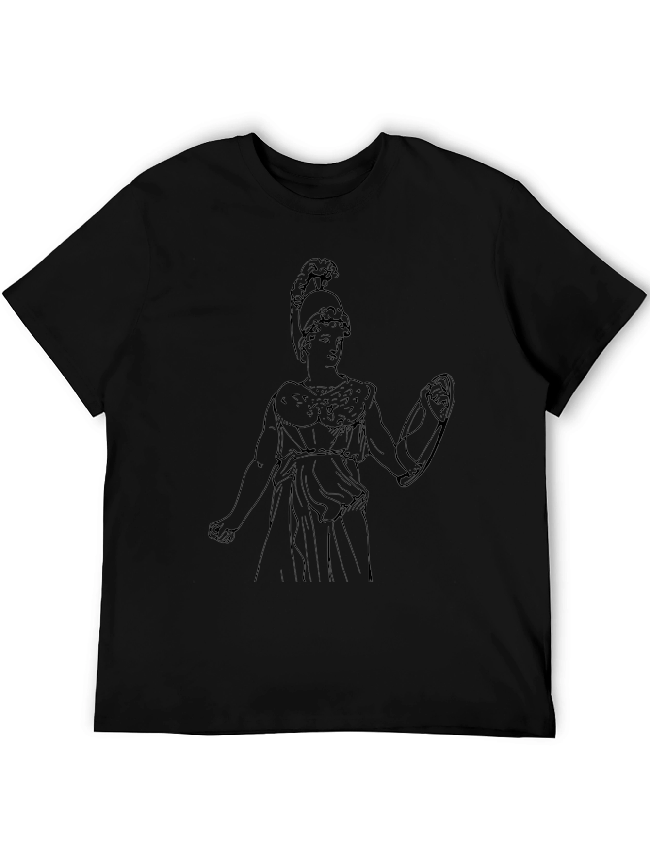 Athena Line Art Graphic Tee - Black