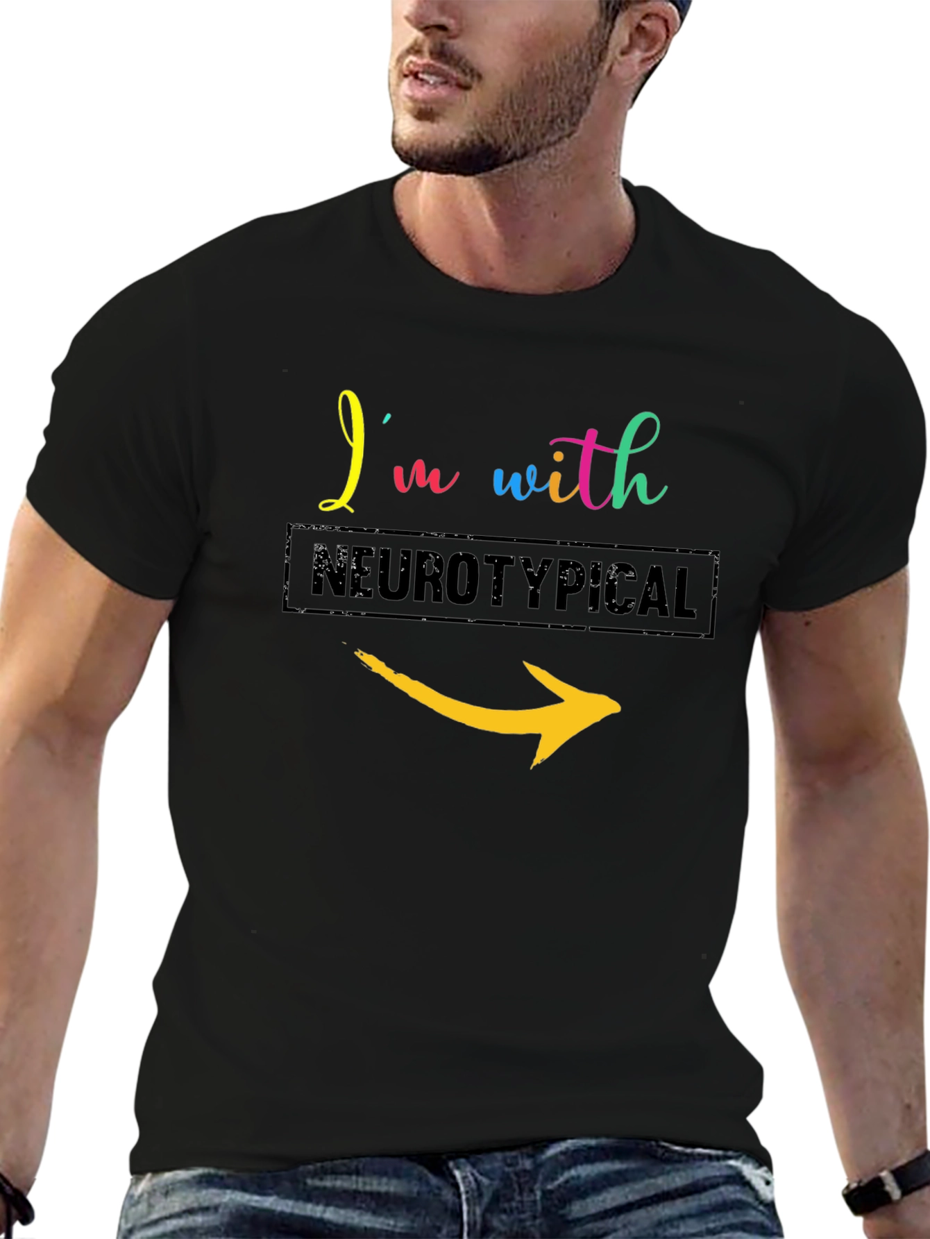 Im With Neurotypical Arrow T-Shirt
