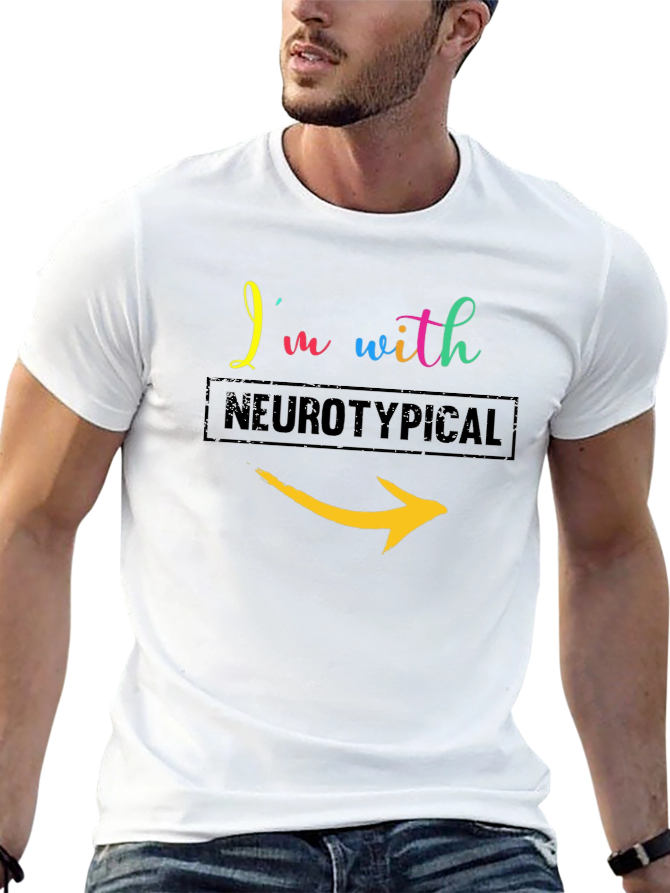 Im With Neurotypical Arrow T-Shirt