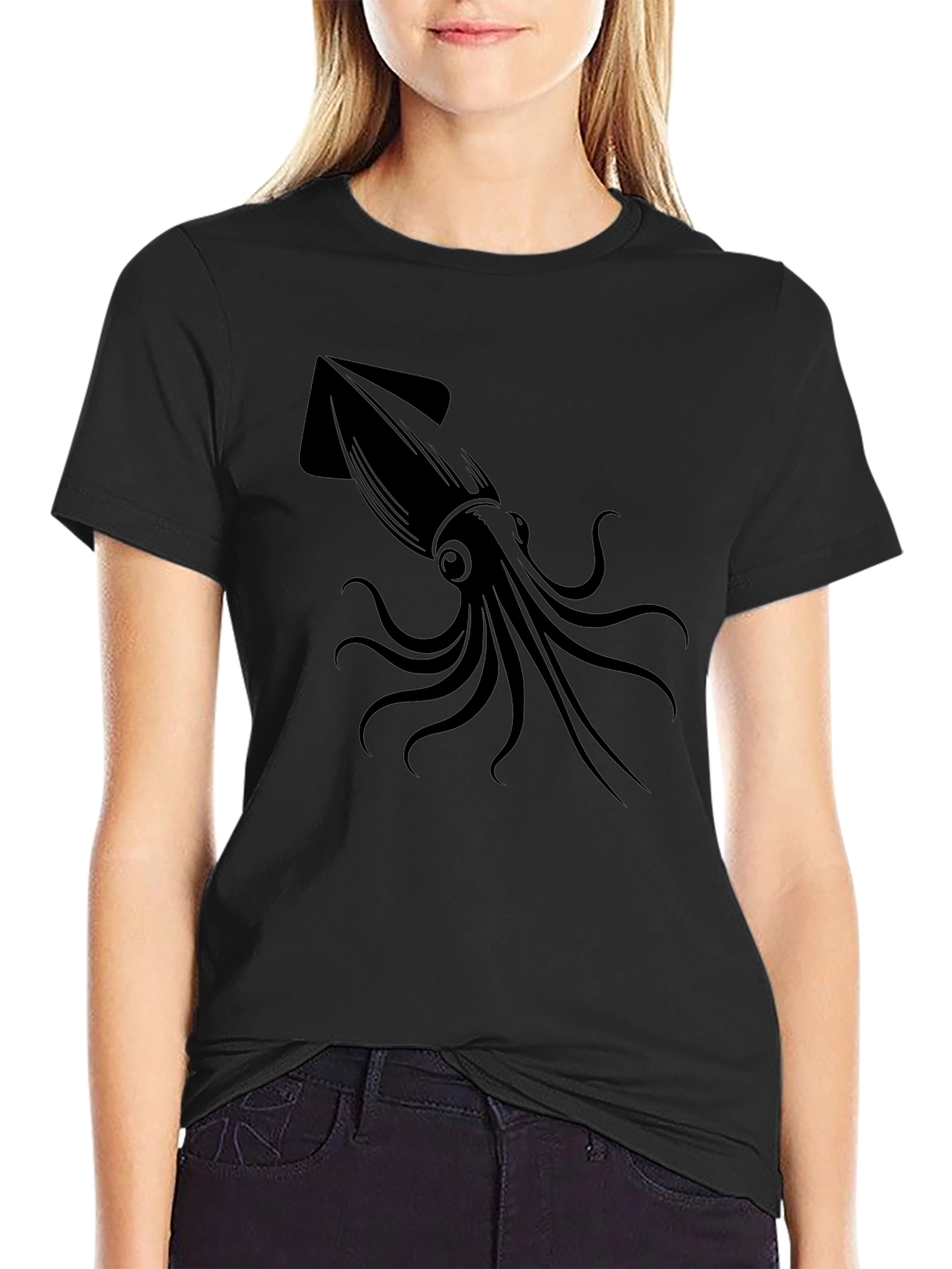 Squid Graphic Tee - Mens Black T-Shirt