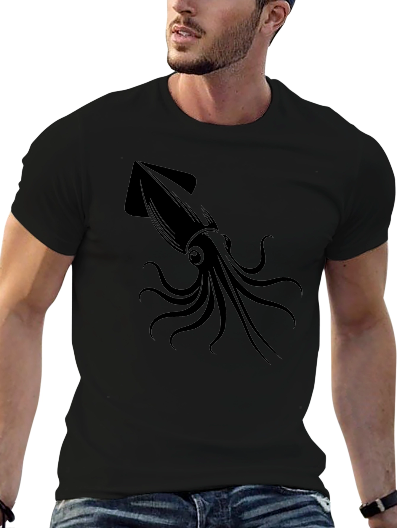 Squid Graphic Tee - Mens Black T-Shirt