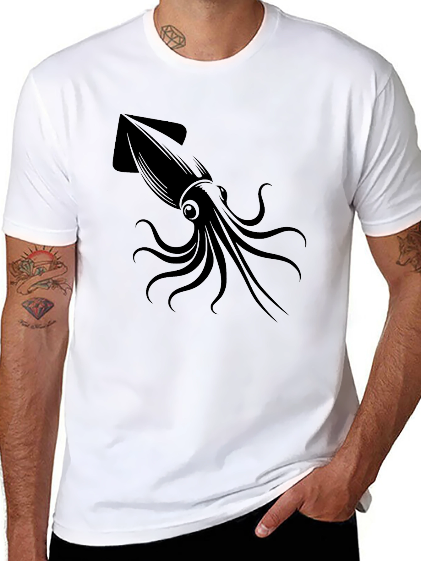 Squid Graphic Tee - Mens Black T-Shirt