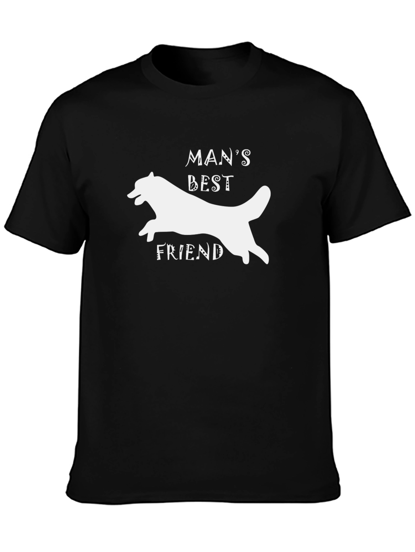Mans Best Friend Dog Graphic T-Shirt - Black