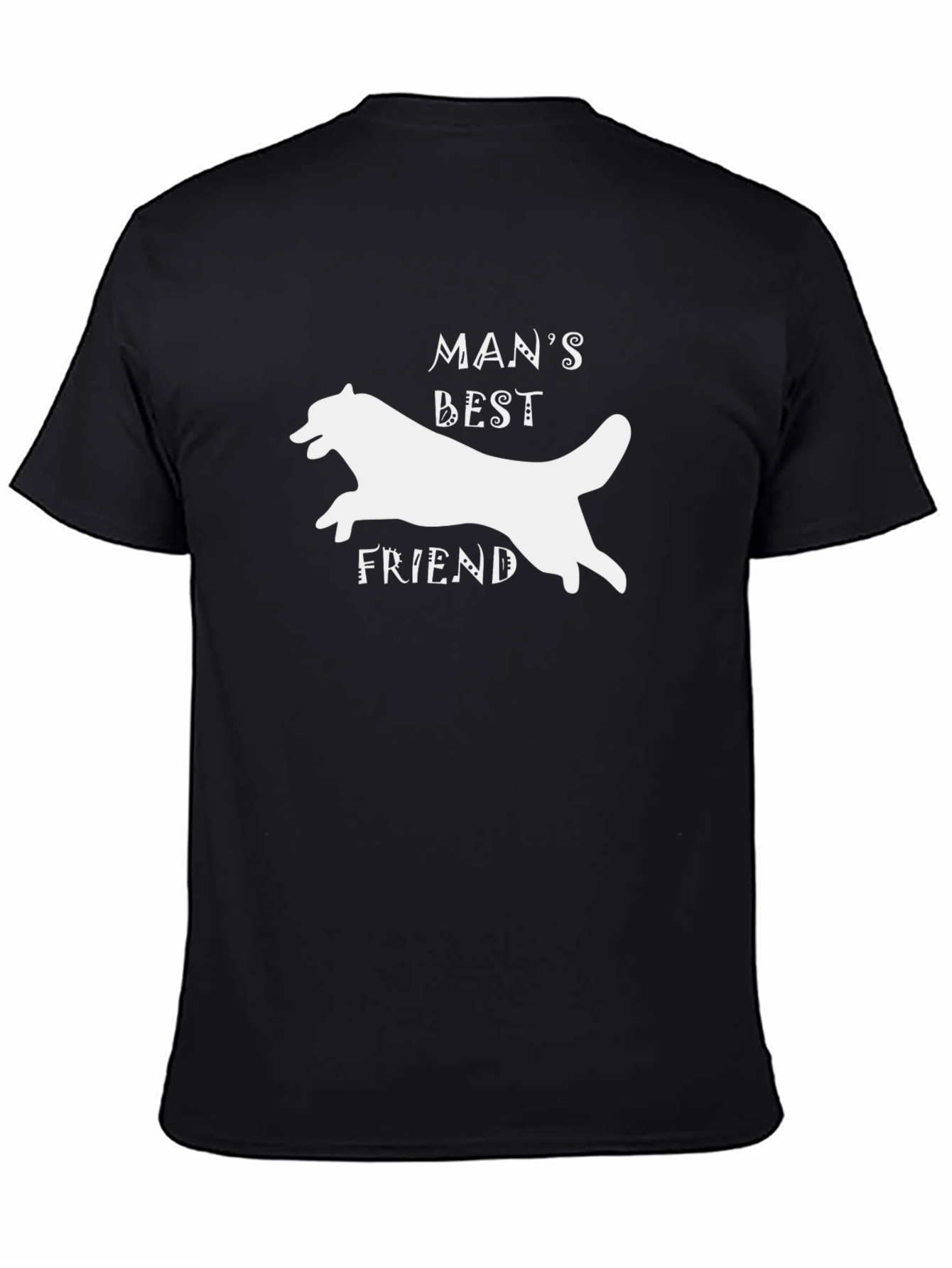 Mans Best Friend Dog Graphic T-Shirt - Black