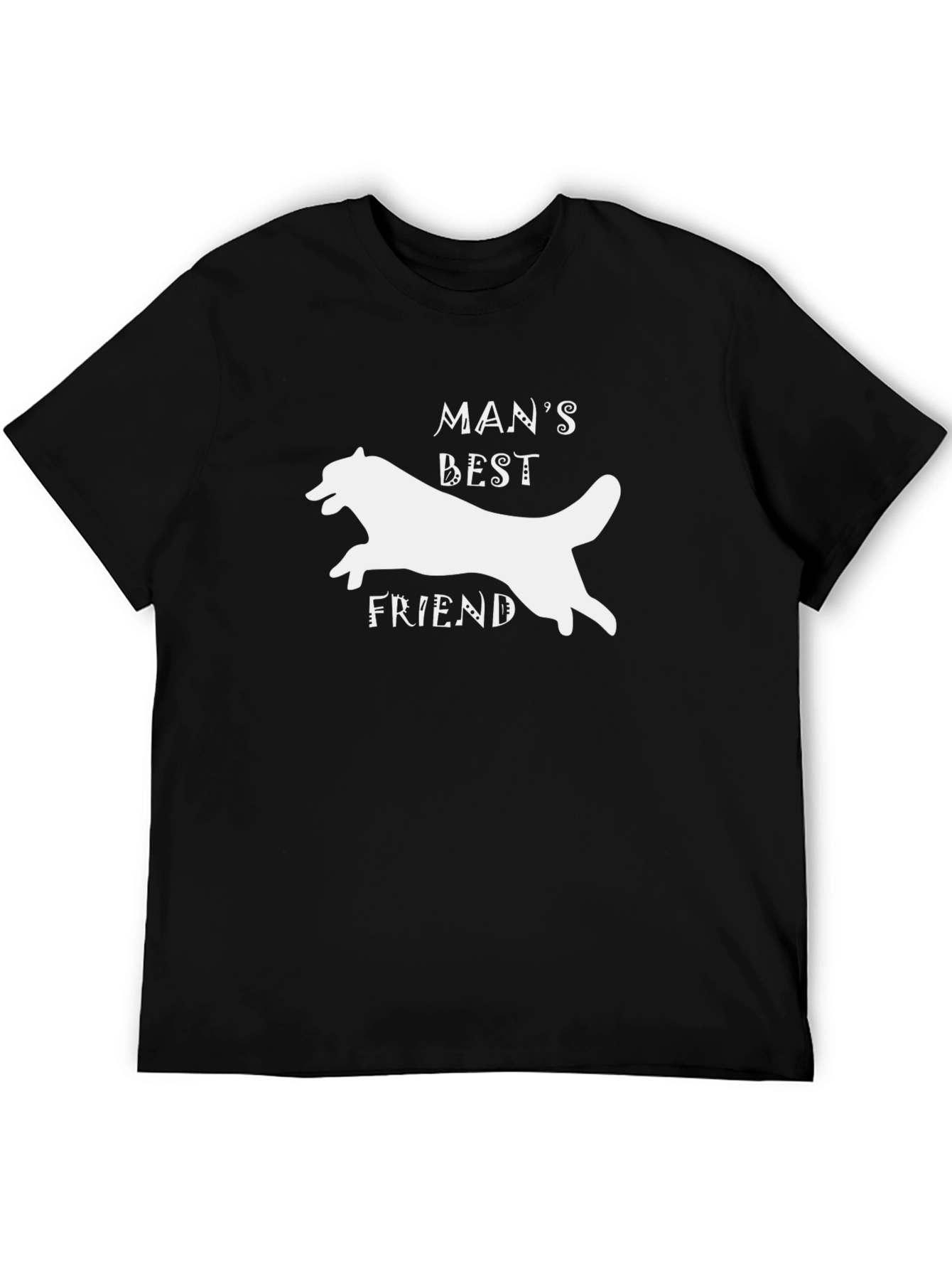 Mans Best Friend Dog Graphic T-Shirt - Black