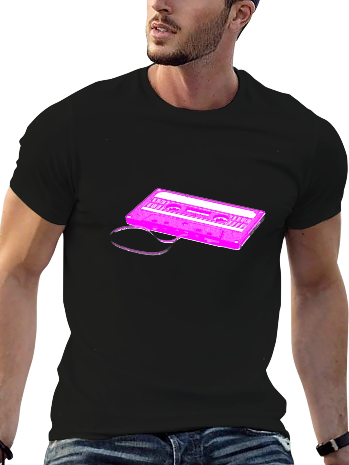 Retro Cassette Graphic Tee - Black
