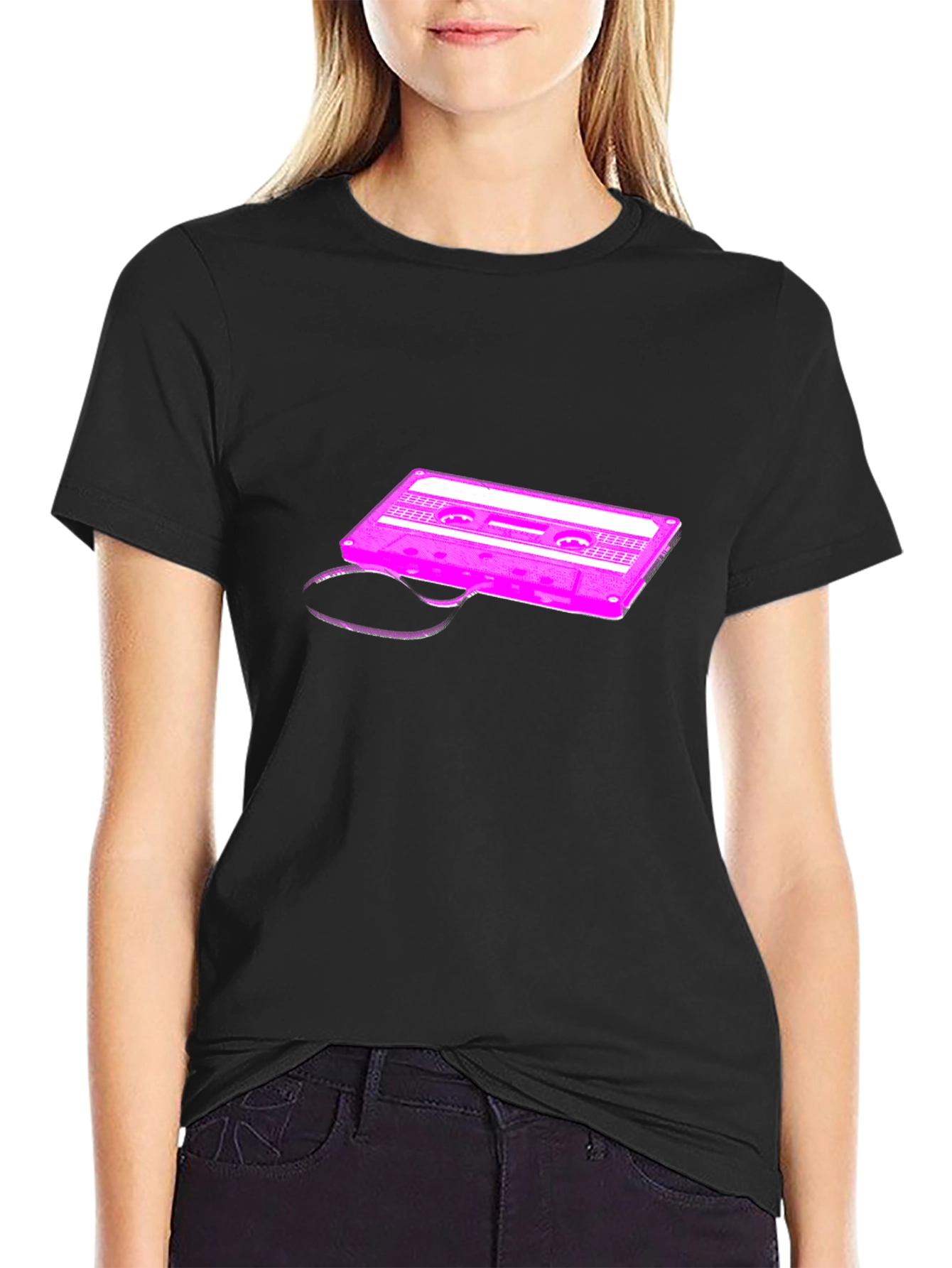 Retro Cassette Graphic Tee - Black